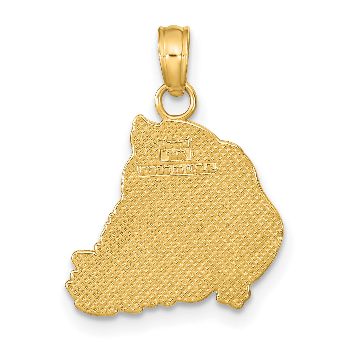 14k Yellow Gold Santa Claus Pendant with Textured Face and Hat Design