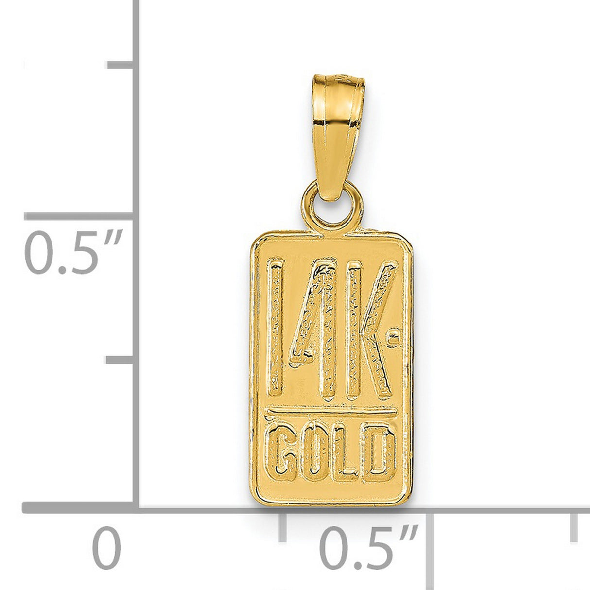 14k Yellow Gold Bar Pendant Charm, Solid Ingot Design, Minimalist Unisex Jewelry