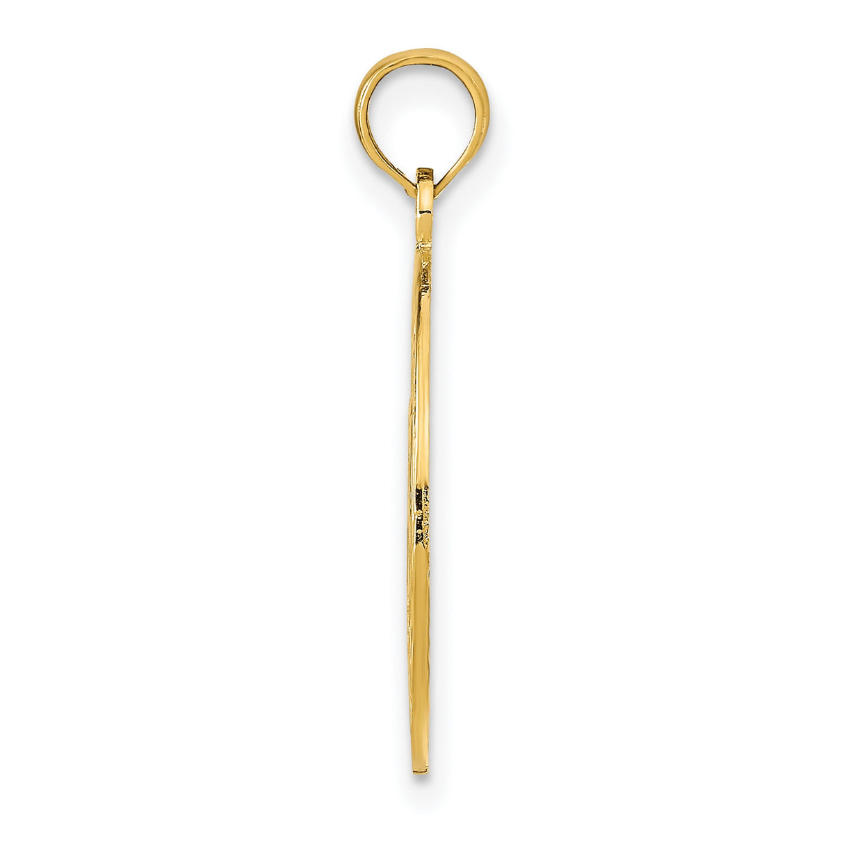 14k Yellow Gold Dolphin Heart Pendant with Marco Island Text and Nautical Design