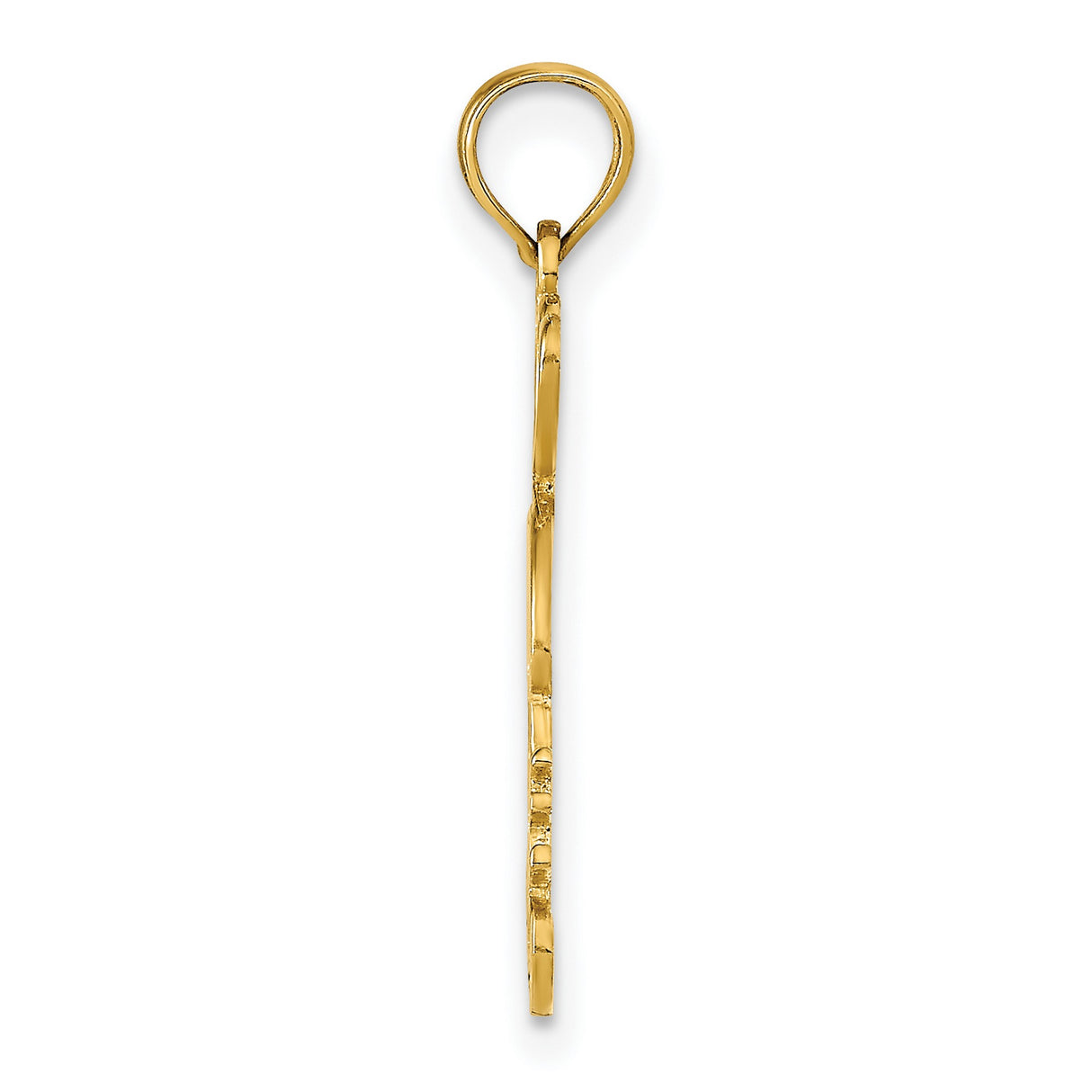 I HEART Saint GEORGE ISLAND with Dolphin Charm Pendant in Real 14k Yellow Gold