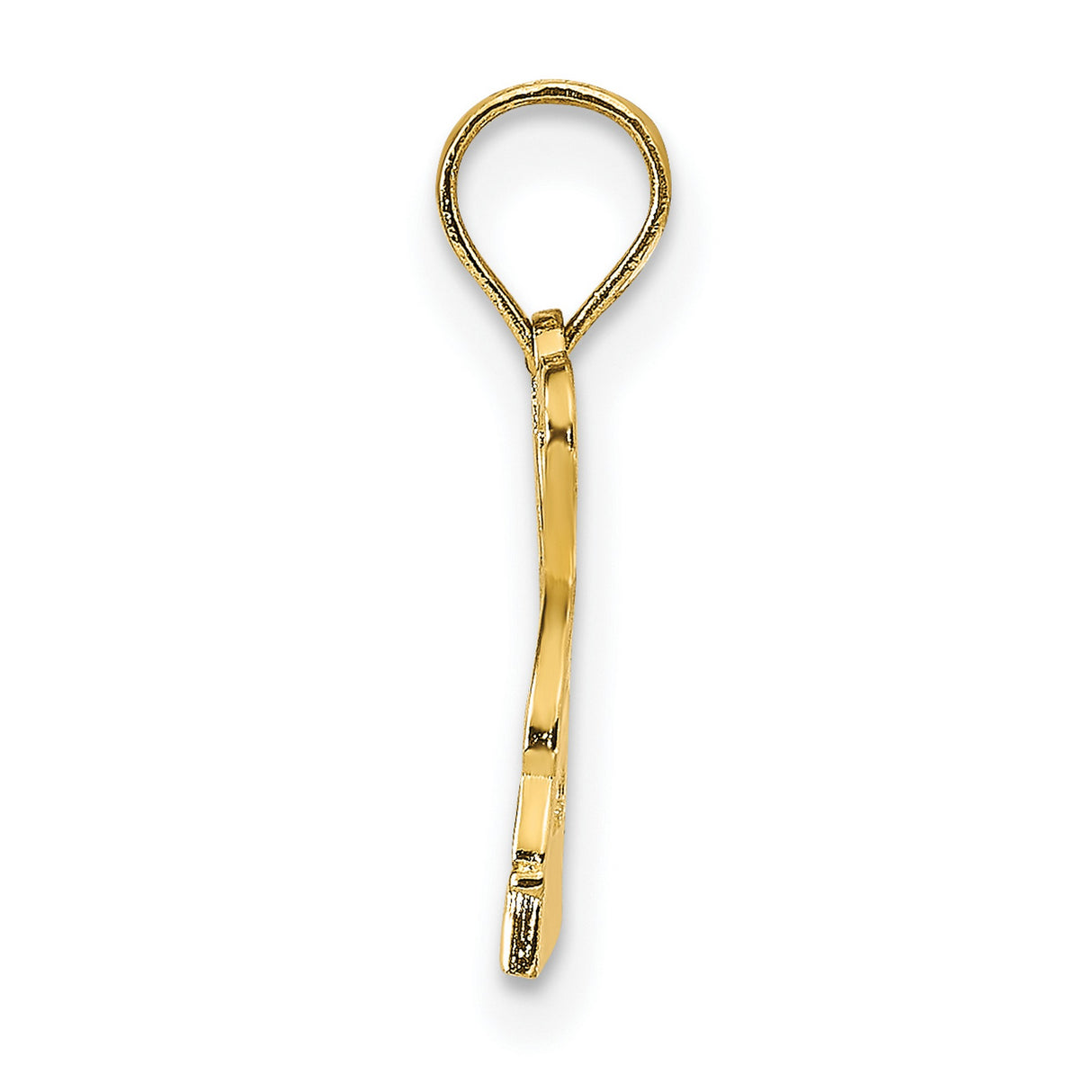 14k Yellow Gold Dolphin Pendant with I Love St John Design, Nautical Charm for Women or Unisex Wear