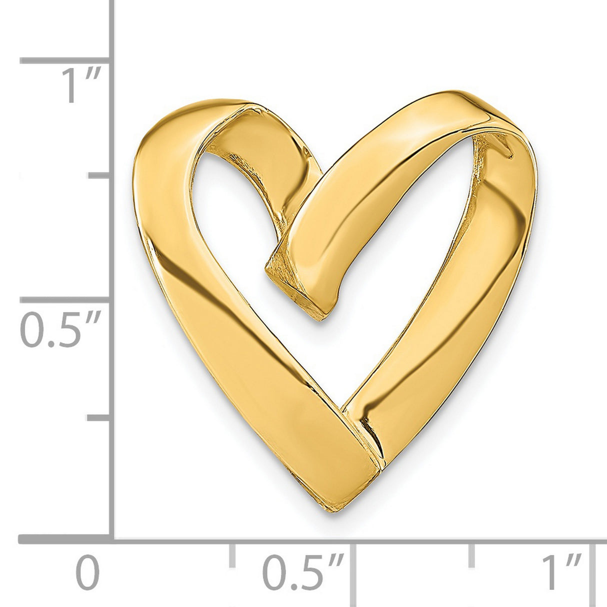 14k Yellow Gold Open Heart Pendant, Flowing Modern Design, Symbolic Love Jewelry for Women