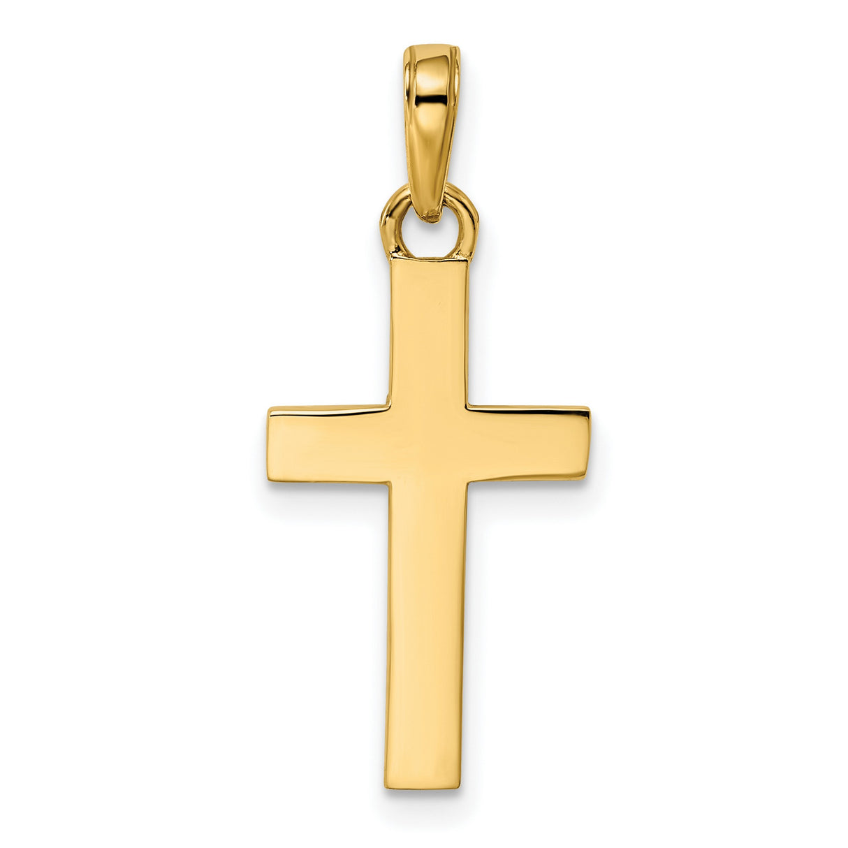 14k Multi-Tone Gold Cross Pendant, Diamond Cut Mirror Finish Religious Charm for Men and Women