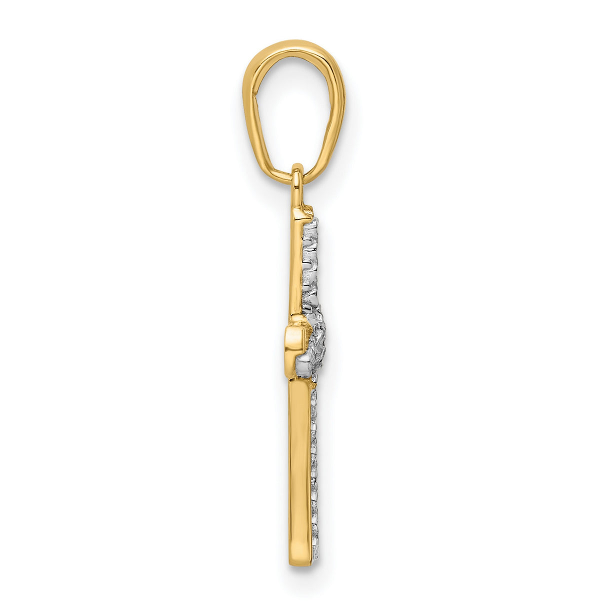 14k Multi-Tone Gold Cross Pendant, Diamond Cut Religious Jewelry for Men and Women