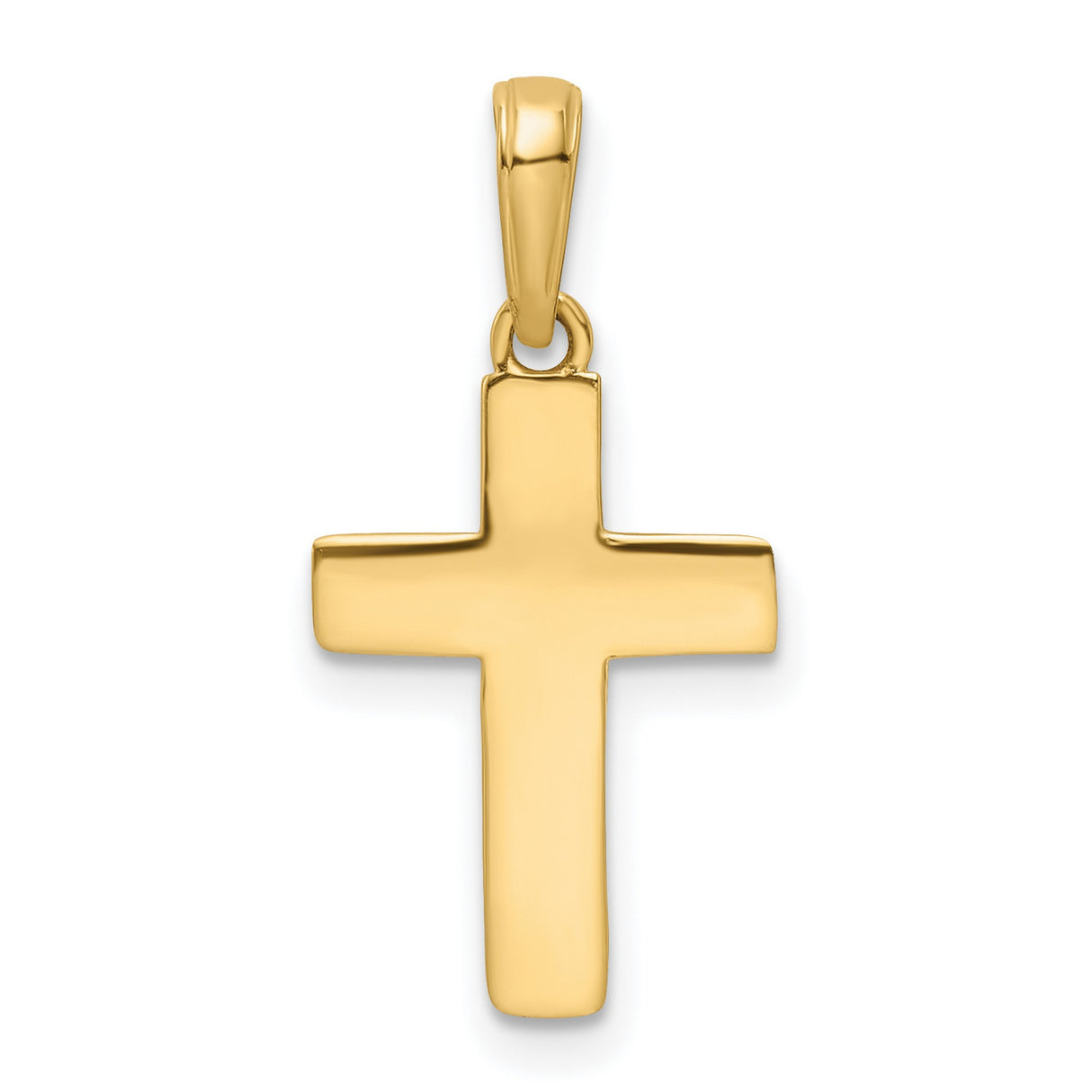 14k Multi-Tone Gold Cross Pendant with Diamond Cut Accent, Polished Finish, Religious Style