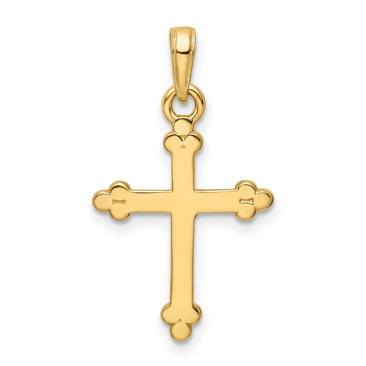 14k Multi-Tone Gold Cross Pendant with Diamond Cut Details, Religious Charm for Men and Women