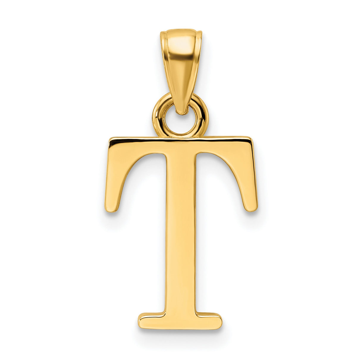 14k Yellow Gold Tau Cross Pendant, Polished T Shape Saint Francis Religious Charm