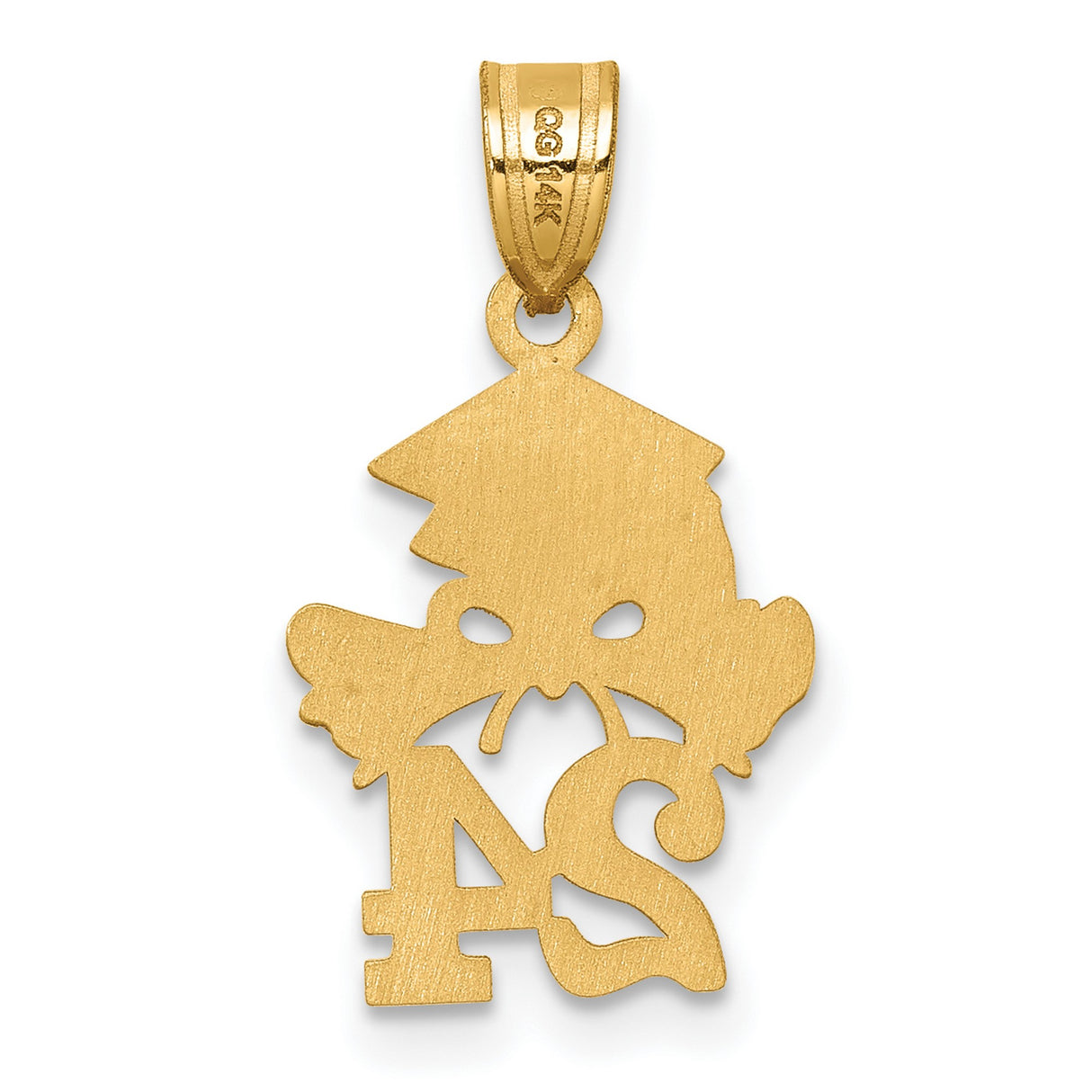14k Yellow Gold Wildcat Graduation Pendant with Cap and 2024 Detail, Unisex Academic Charm
