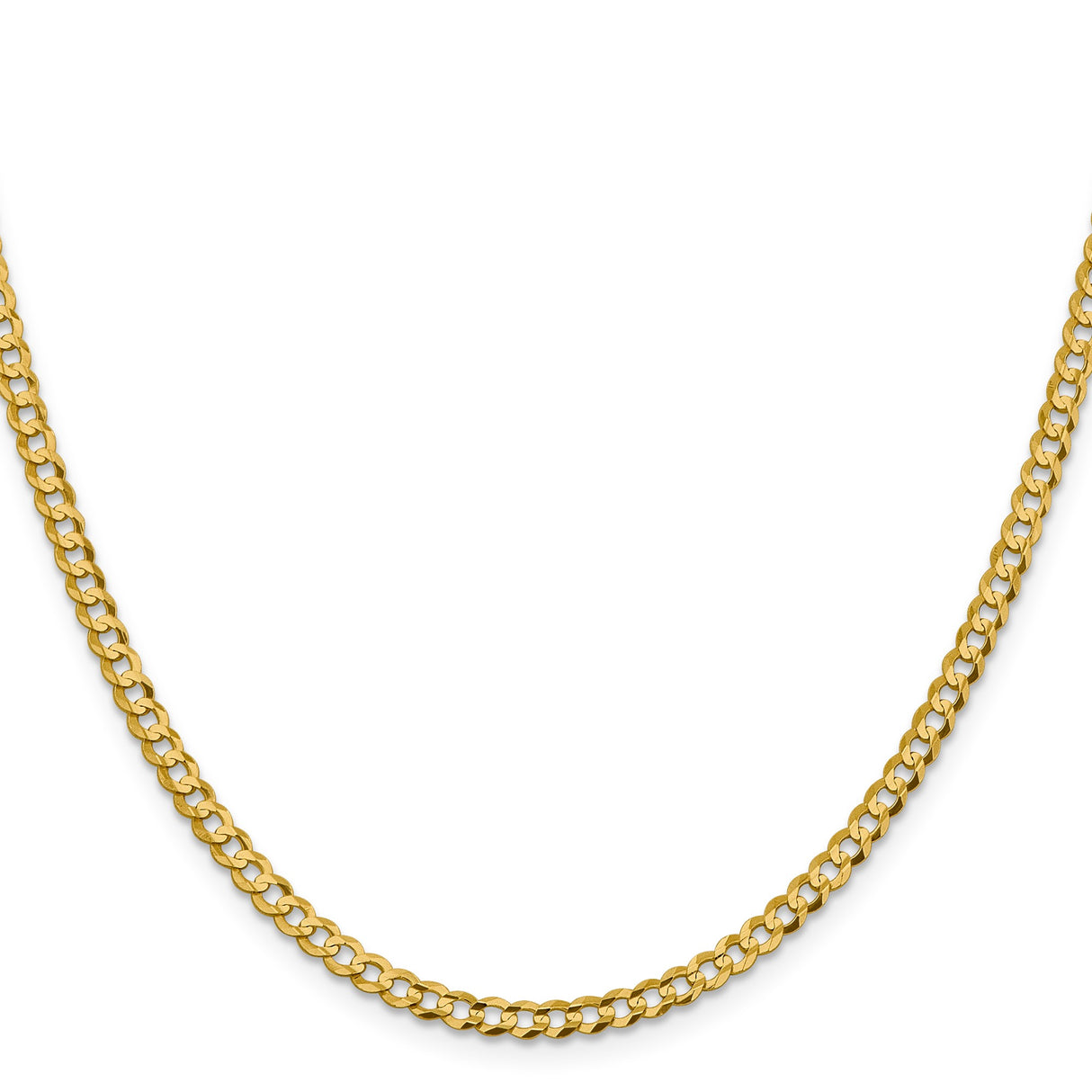 14K Yellow Gold 3.7 mm Polished Chain Necklace, Solid