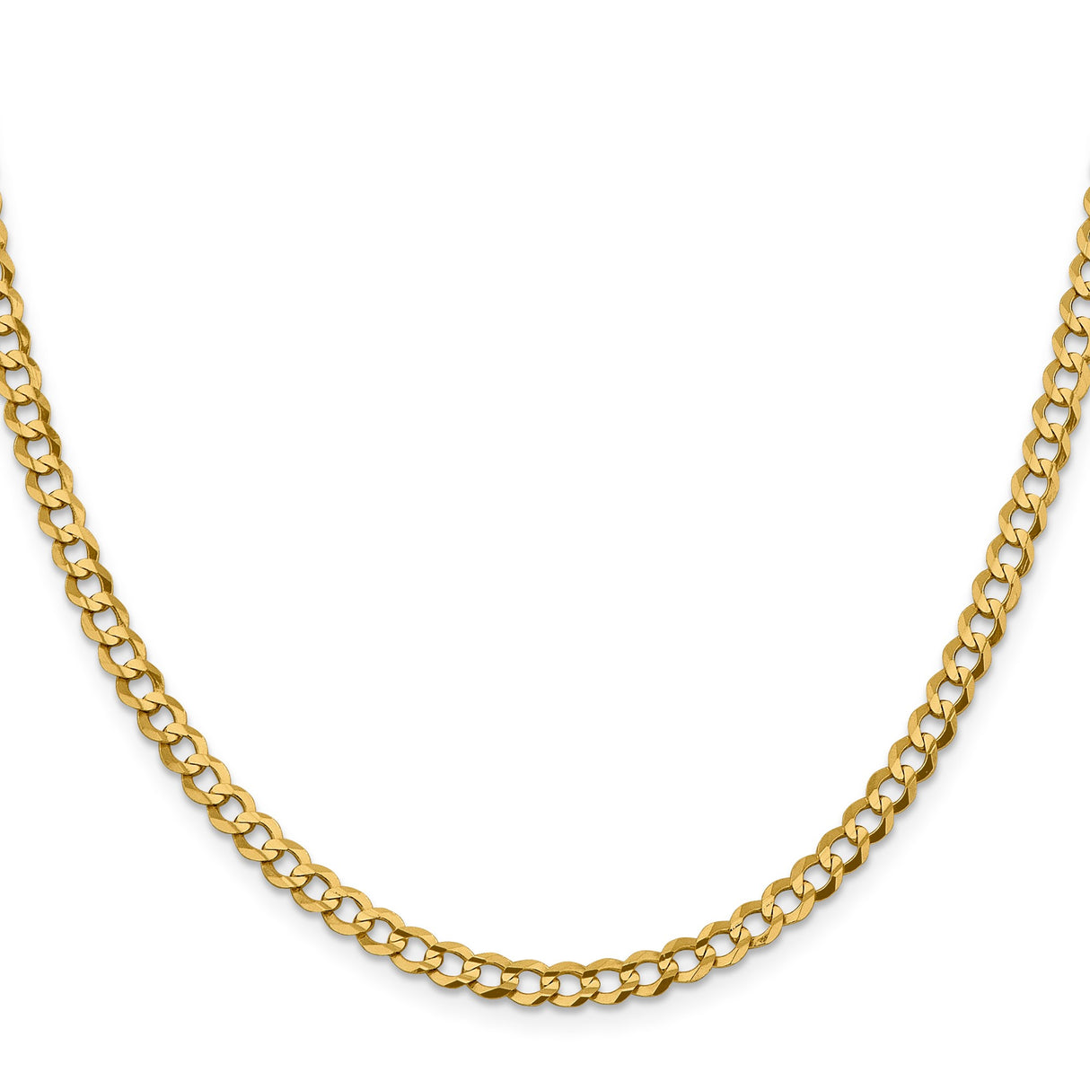 14K Yellow Gold 4.7 mm Polished Chain Necklace, Solid