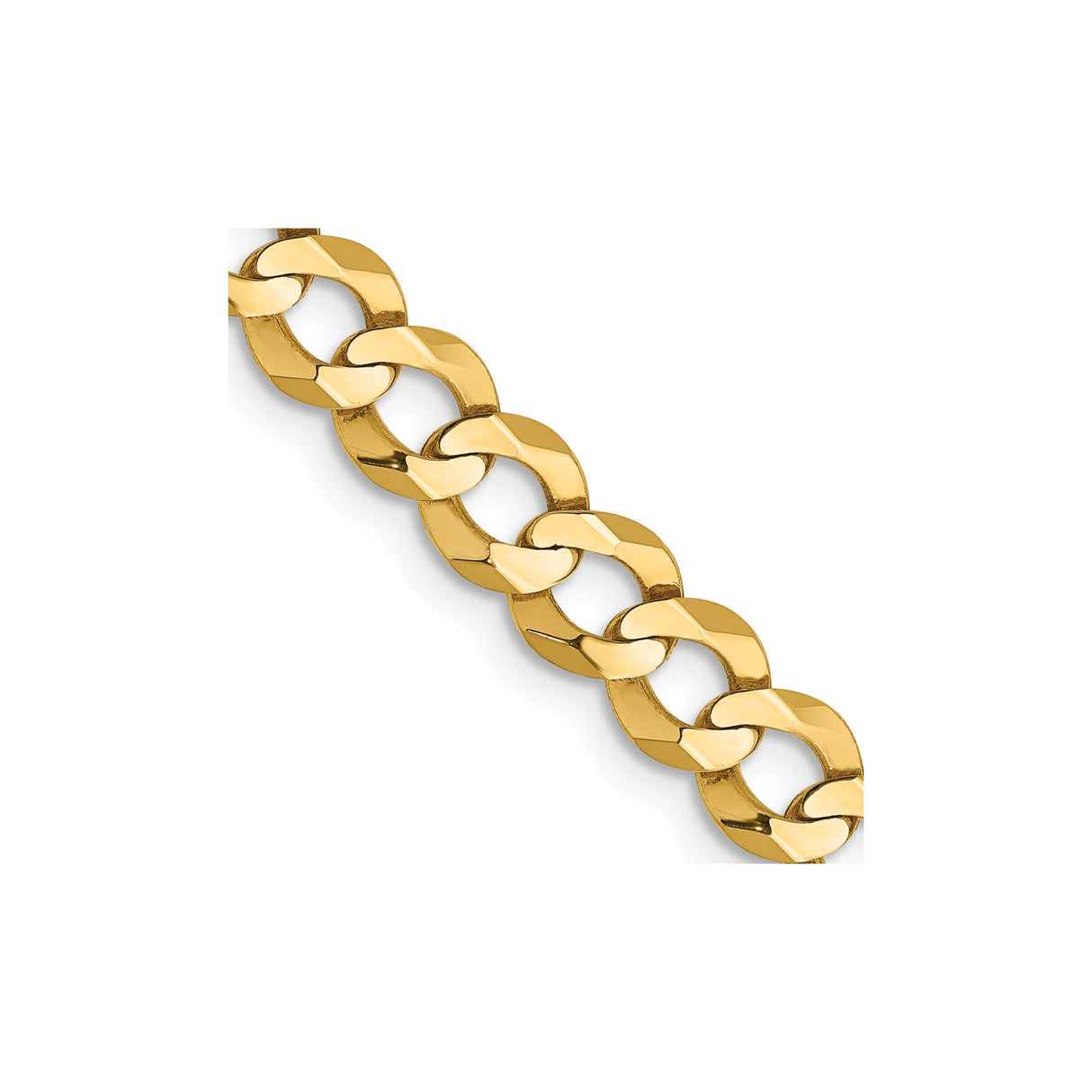 14K Yellow Gold 5.9 mm Polished Chain Necklace, Solid detail view