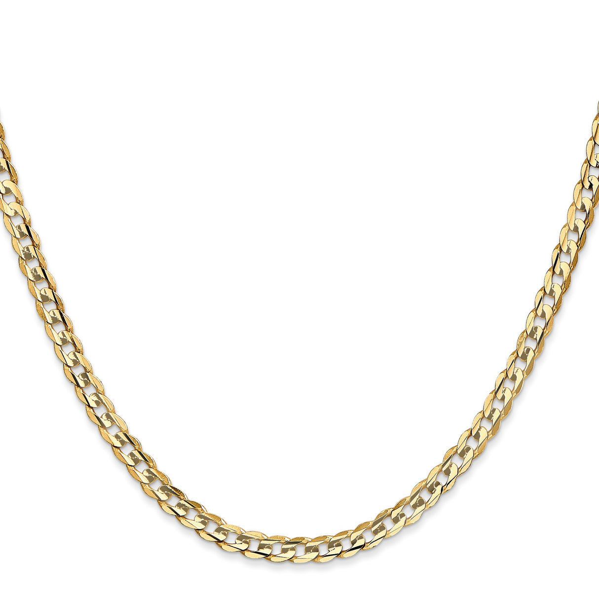 14K Yellow Gold 3.8 mm Curb Chain Necklace, Polished