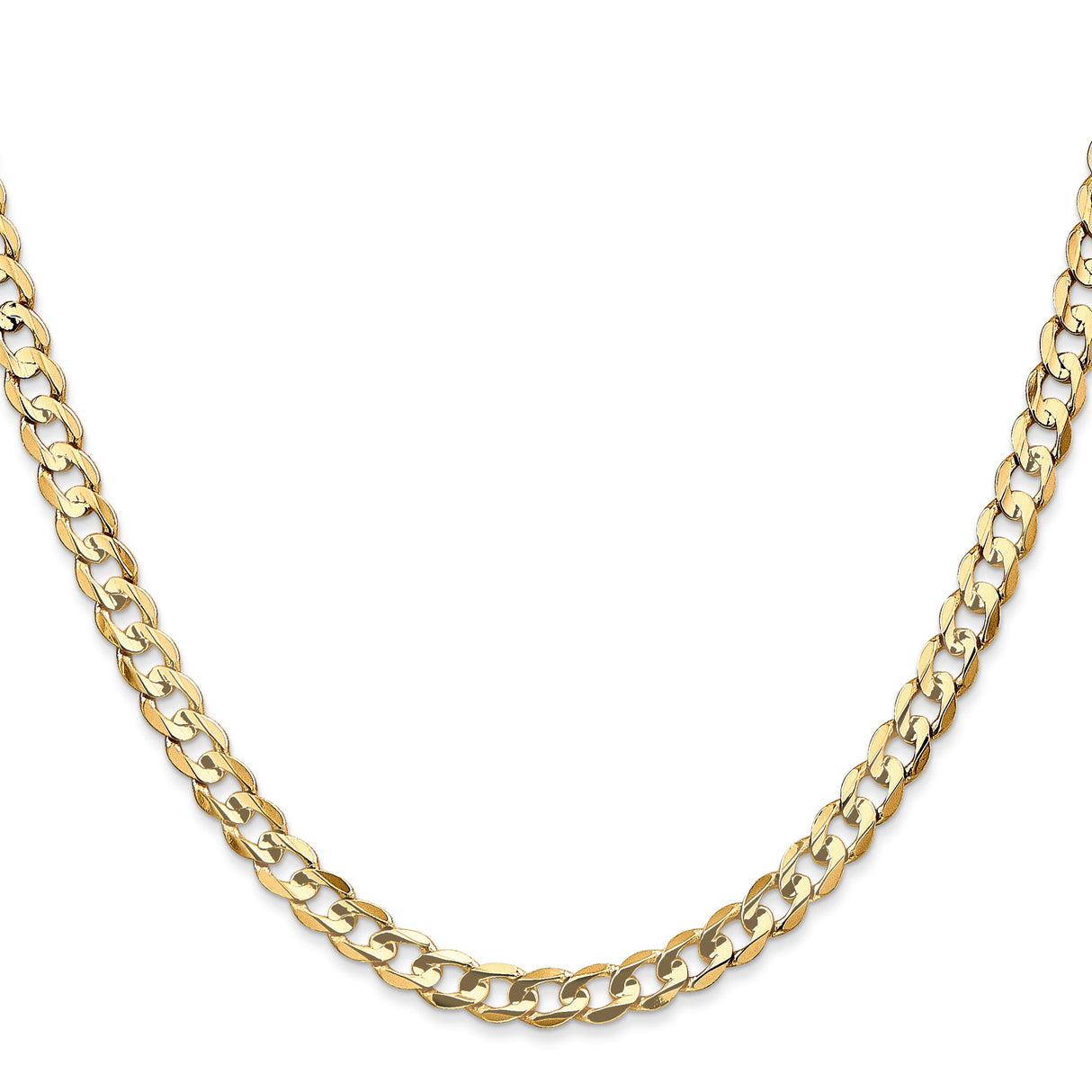 14K Yellow Gold 4.5 mm Curb Chain Necklace, Polished