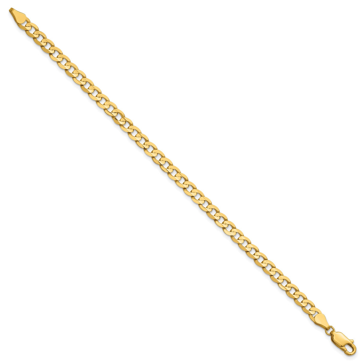 14K Yellow Gold 4.5 mm Curb Chain Anklet, Polished