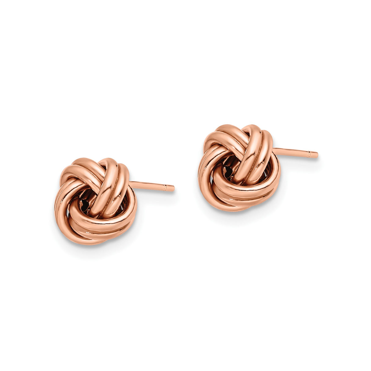 14k Yellow Gold Love Knot Stud Earrings, Twisted Knot Design for Women