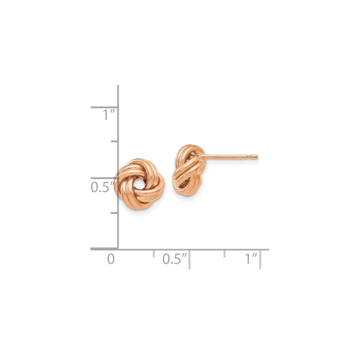 14k Yellow Gold Love Knot Stud Earrings, Twisted Knot Design for Women