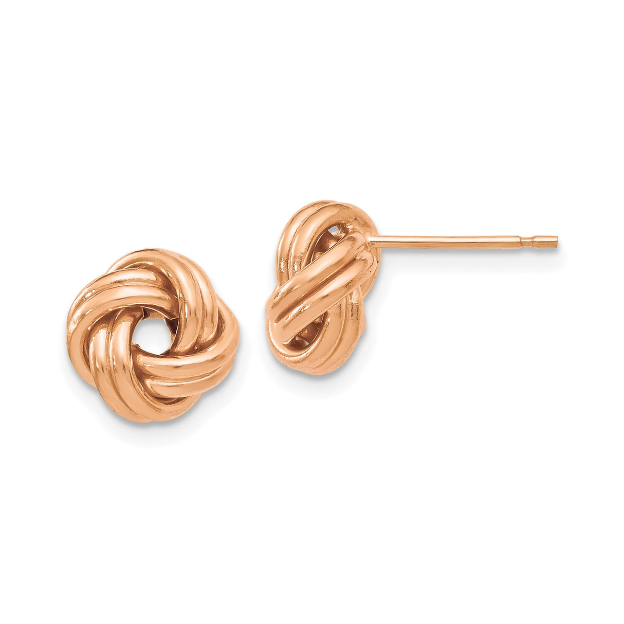 14k Yellow Gold Love Knot Stud Earrings, Twisted Knot Design for Women