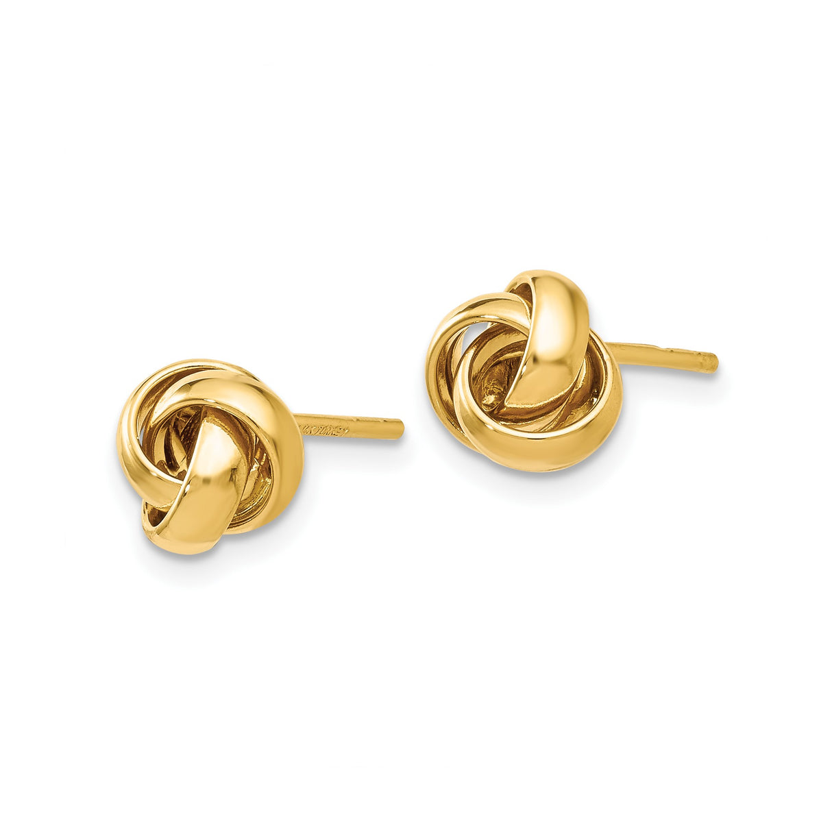 14k Yellow Gold Love Knot Stud Earrings, Intertwined Design, Symbol of Unity and Eternal Love