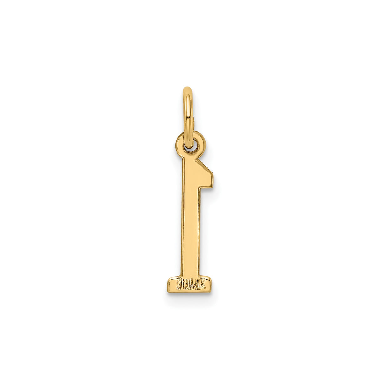 14k Yellow Gold Number One Pendant Charm, Polished Minimal Unisex Jewelry