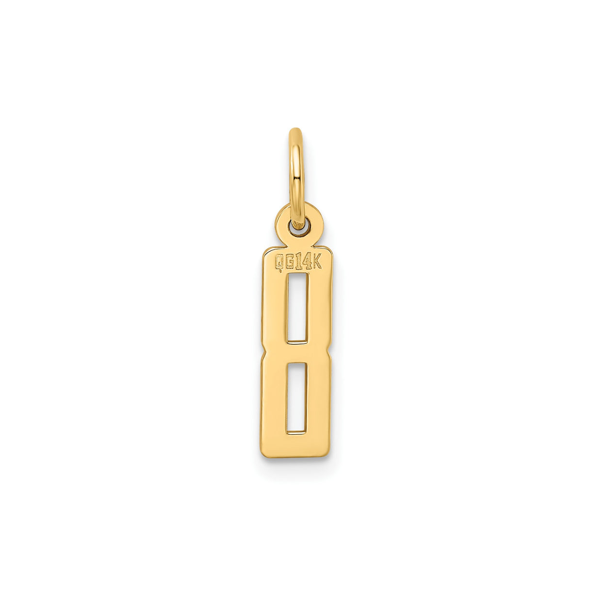14k Yellow Gold Number 8 Pendant Charm, Polished Cutout Infinity Design