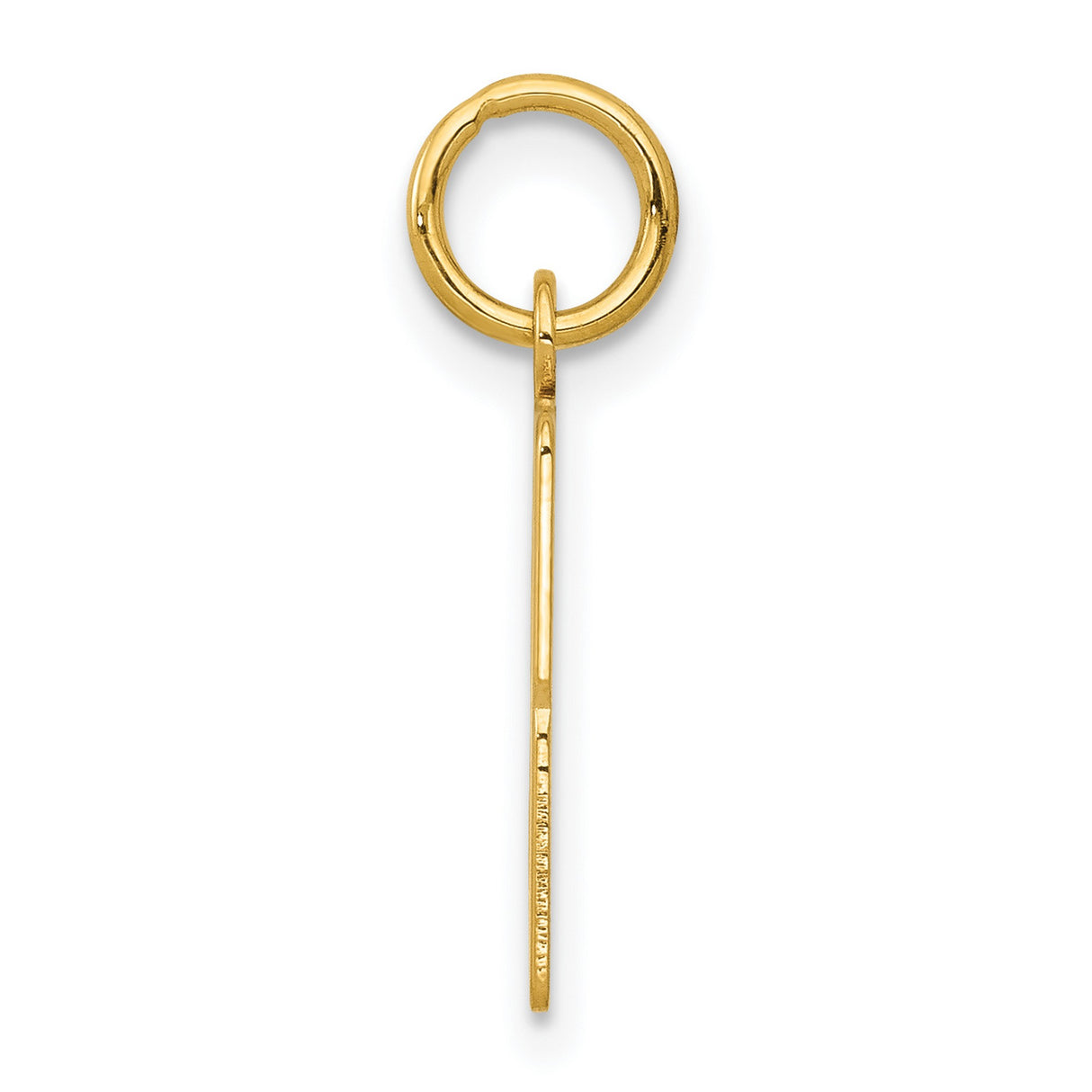 Small Elongated Number 33 Charm Pendant in Real 14k Yellow Gold