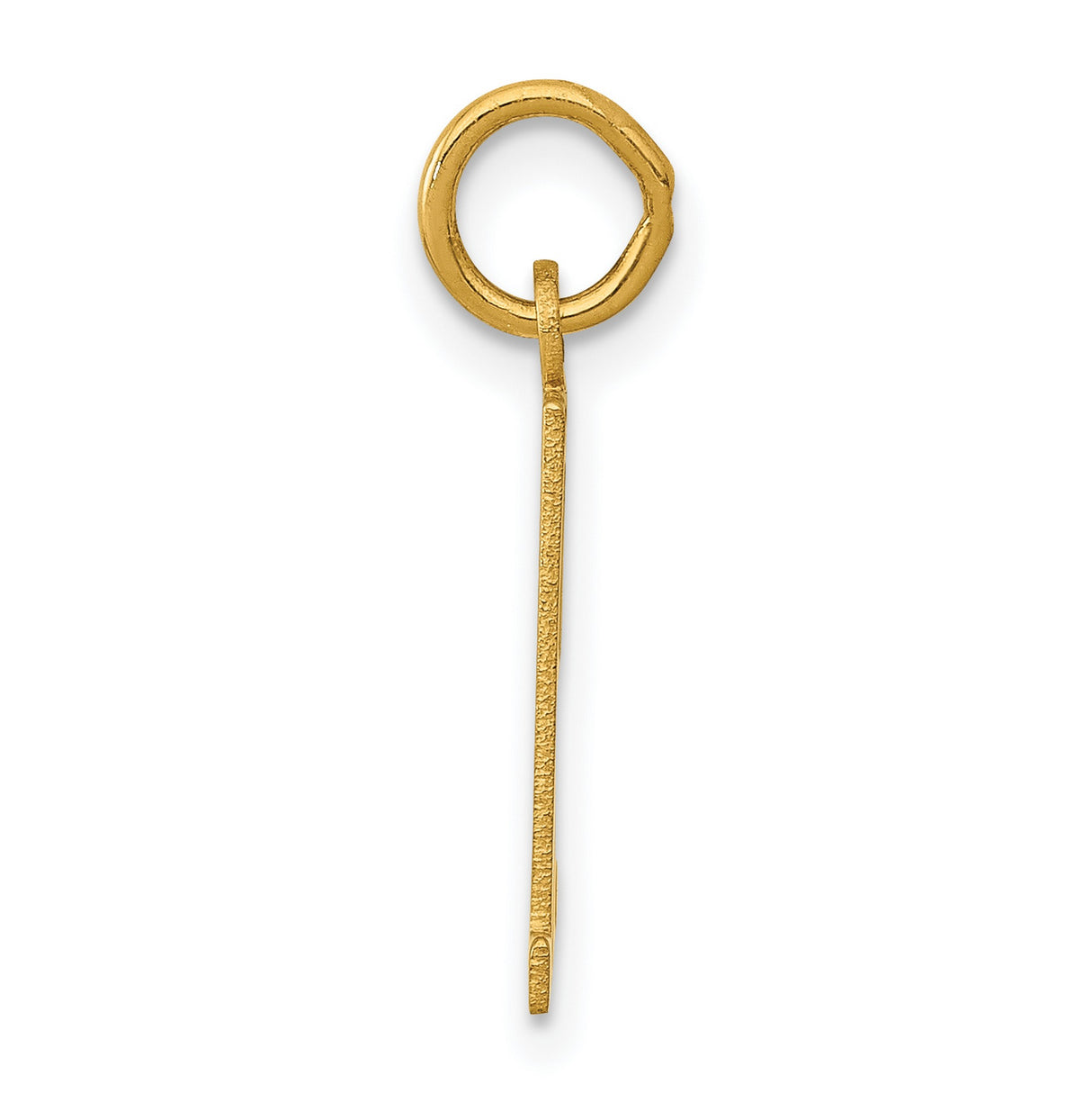 Small Elongated Number 51 Charm Pendant in Real 14k Yellow Gold