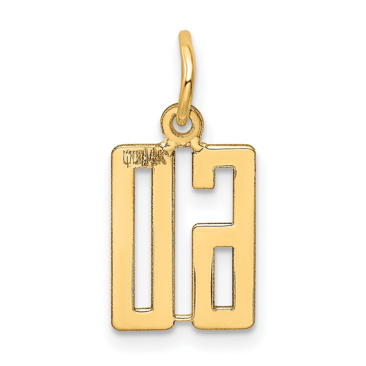 14k Yellow Gold Number 60 Pendant Charm, Polished Milestone Jewelry for Men and Women