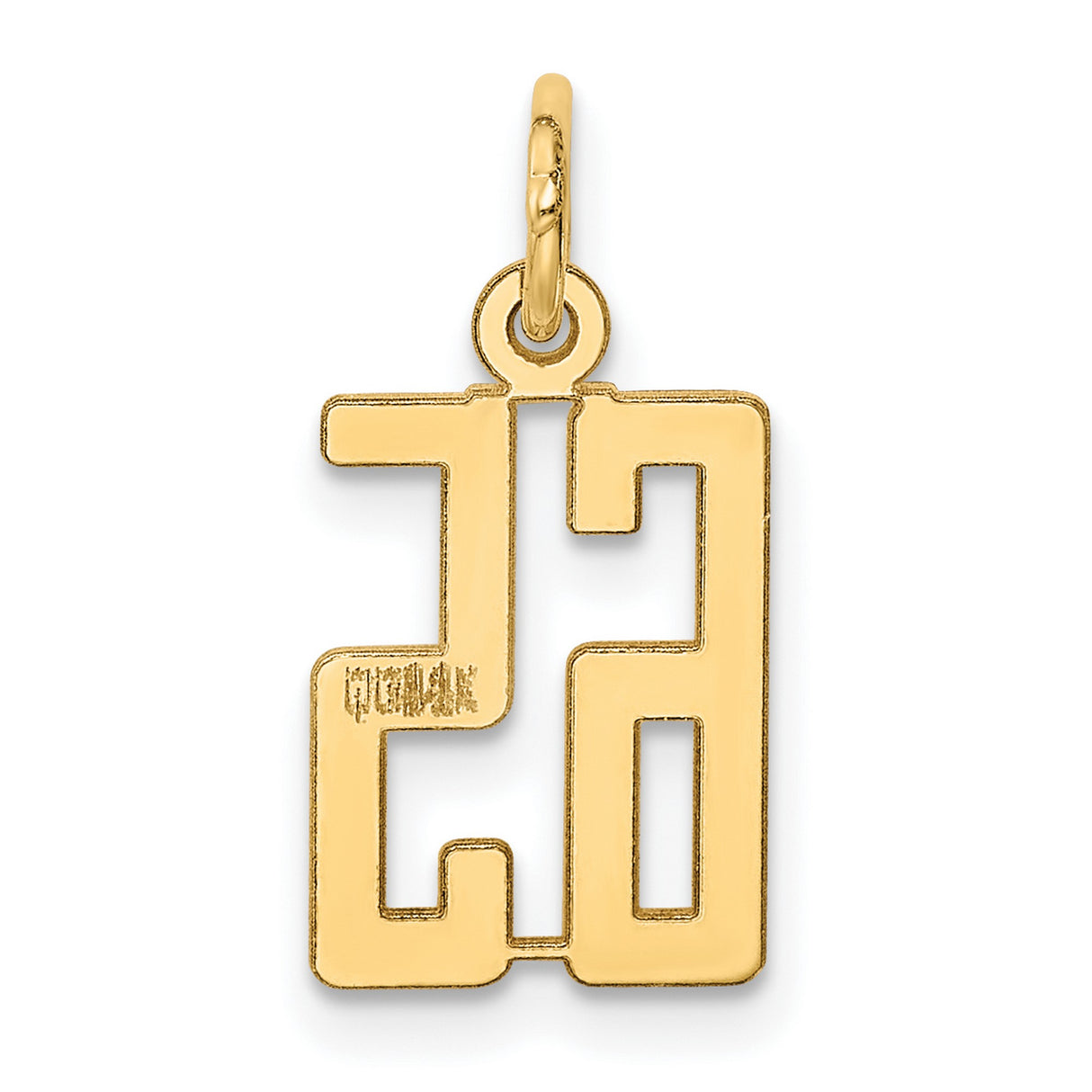 Small Elongated Number 65 Charm Pendant in Real 14k Yellow Gold