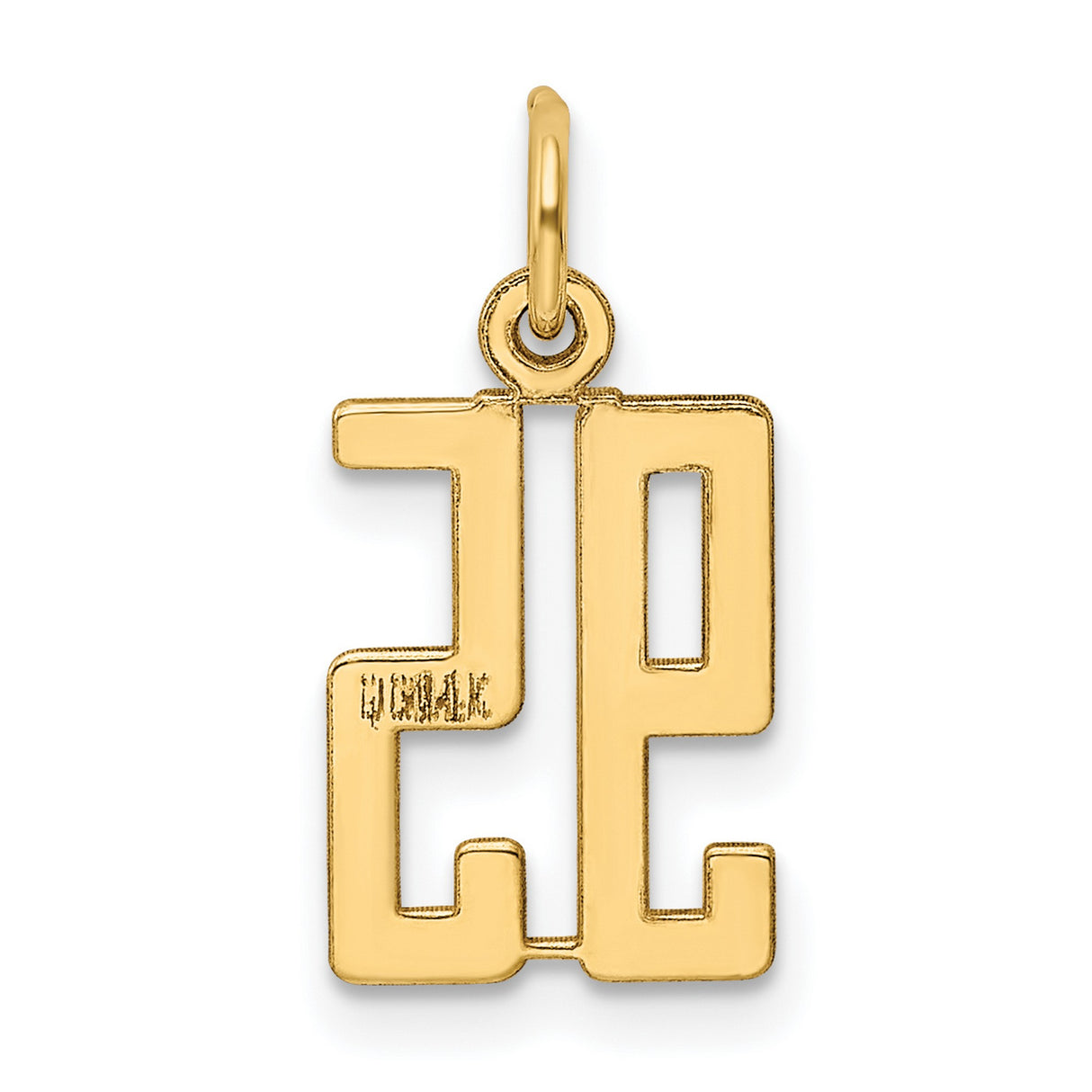 Small Elongated Number 95 Charm Pendant in Real 14k Yellow Gold