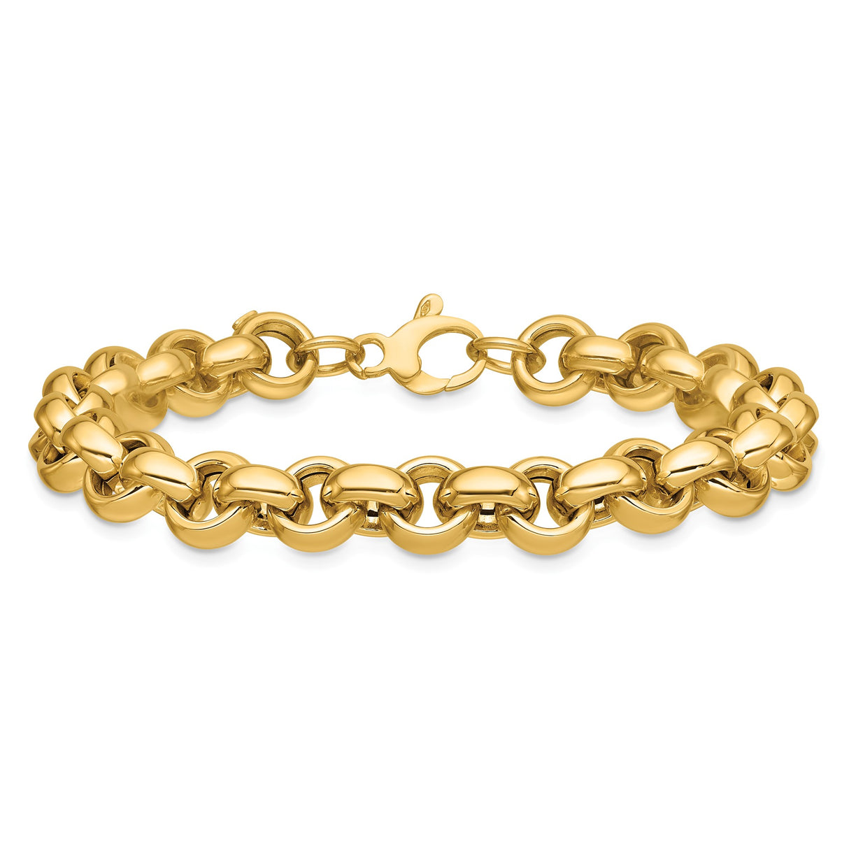 14K Yellow Gold 8.75 mm Polished Chain Bracelet alternate angle
