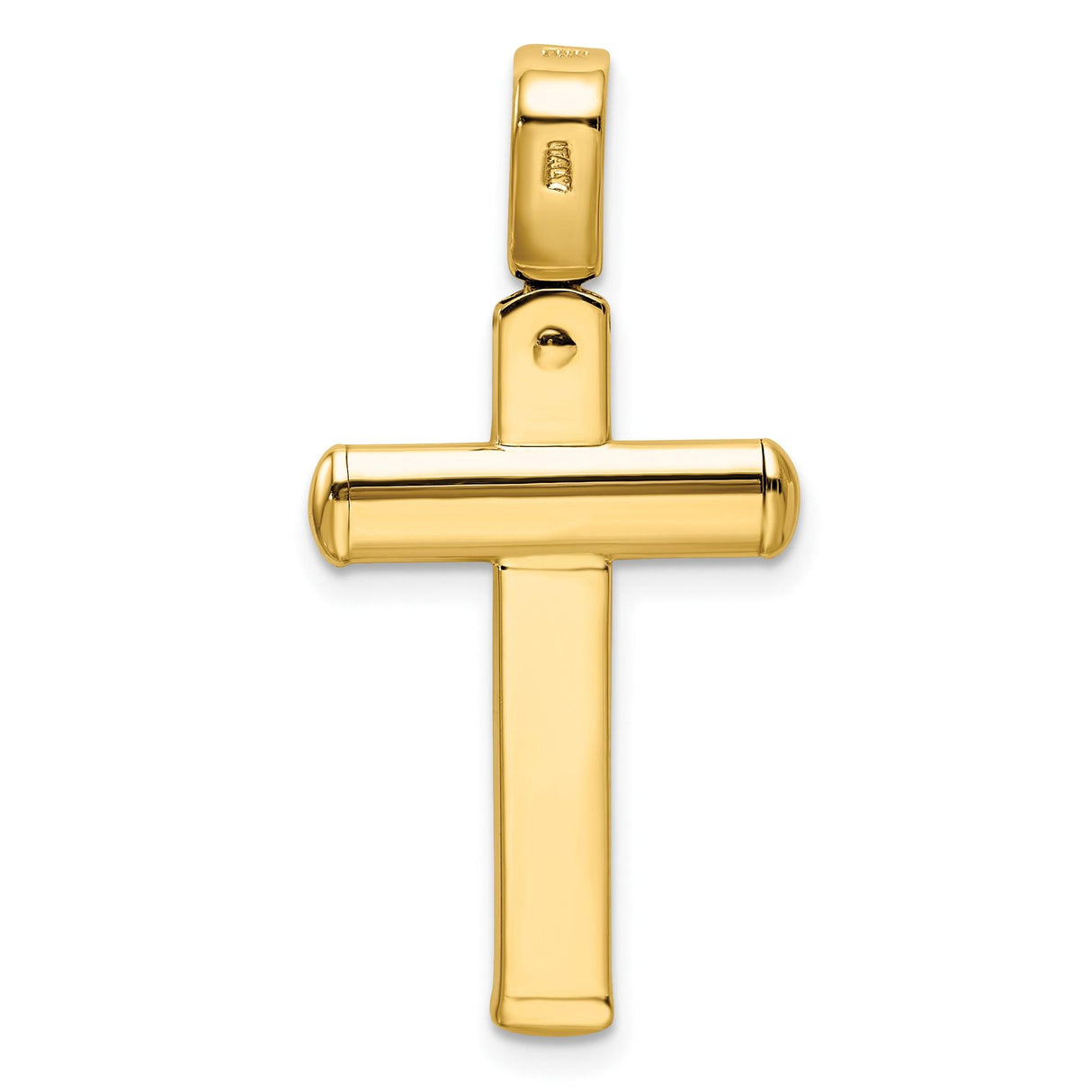 14k Yellow Gold Crucifix Cross Pendant with Jesus, Polished Religious Charm for Men and Women