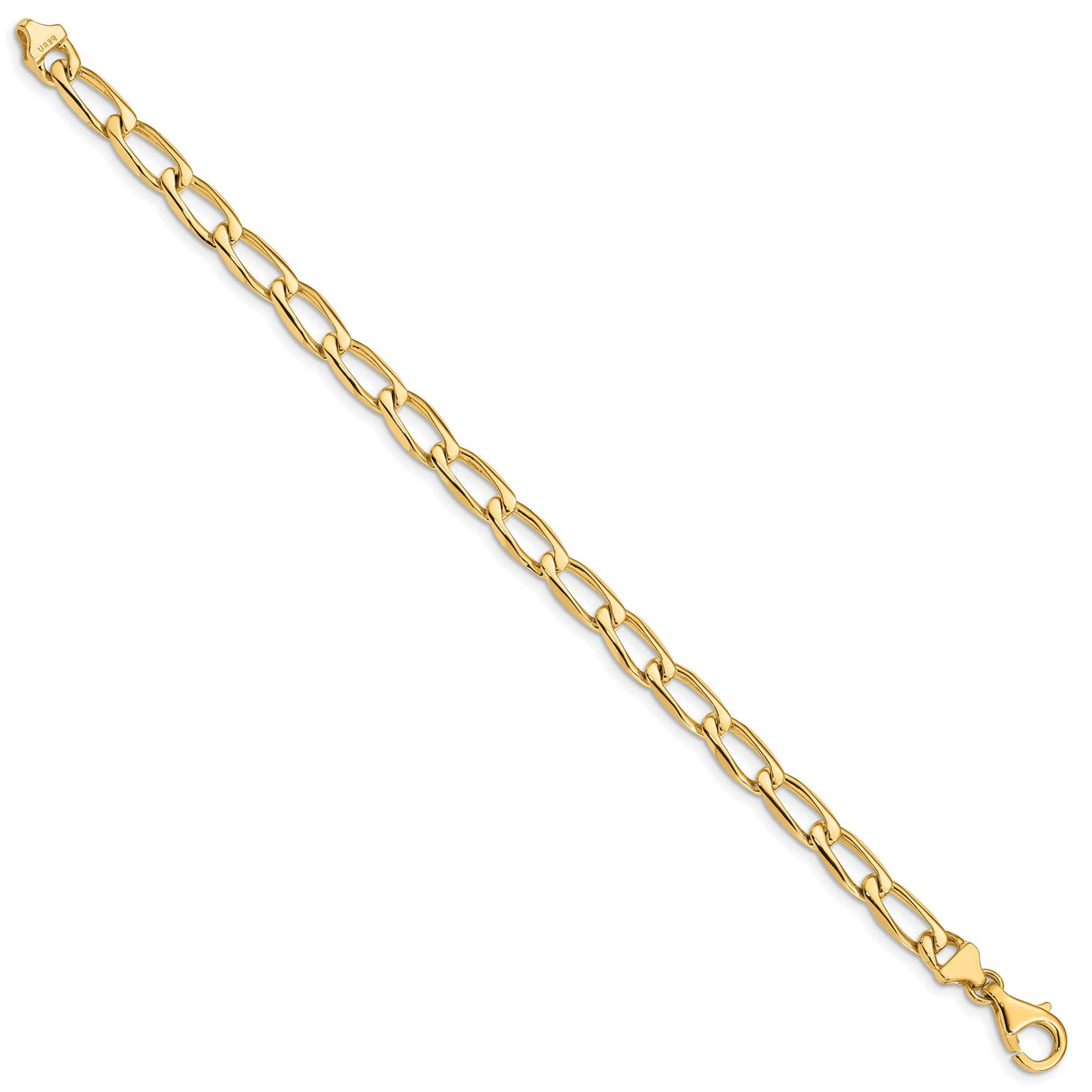 14K Yellow Gold 5.9 mm Polished Chain Bracelet, Solid