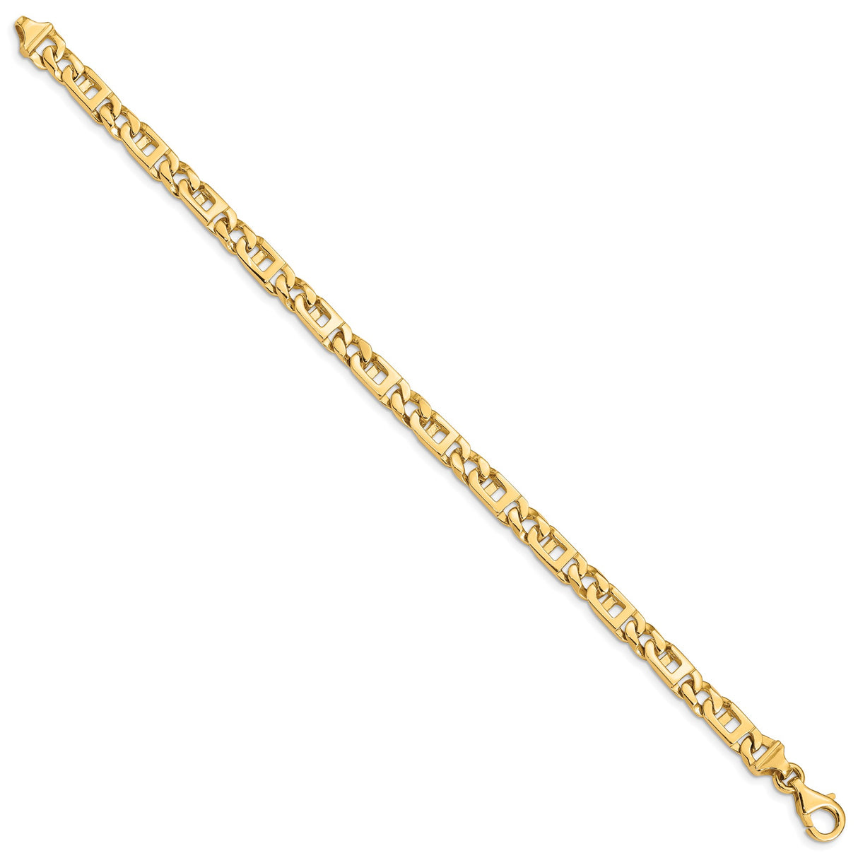 14K Yellow Gold 5.9 mm Polished Chain Bracelet, Solid