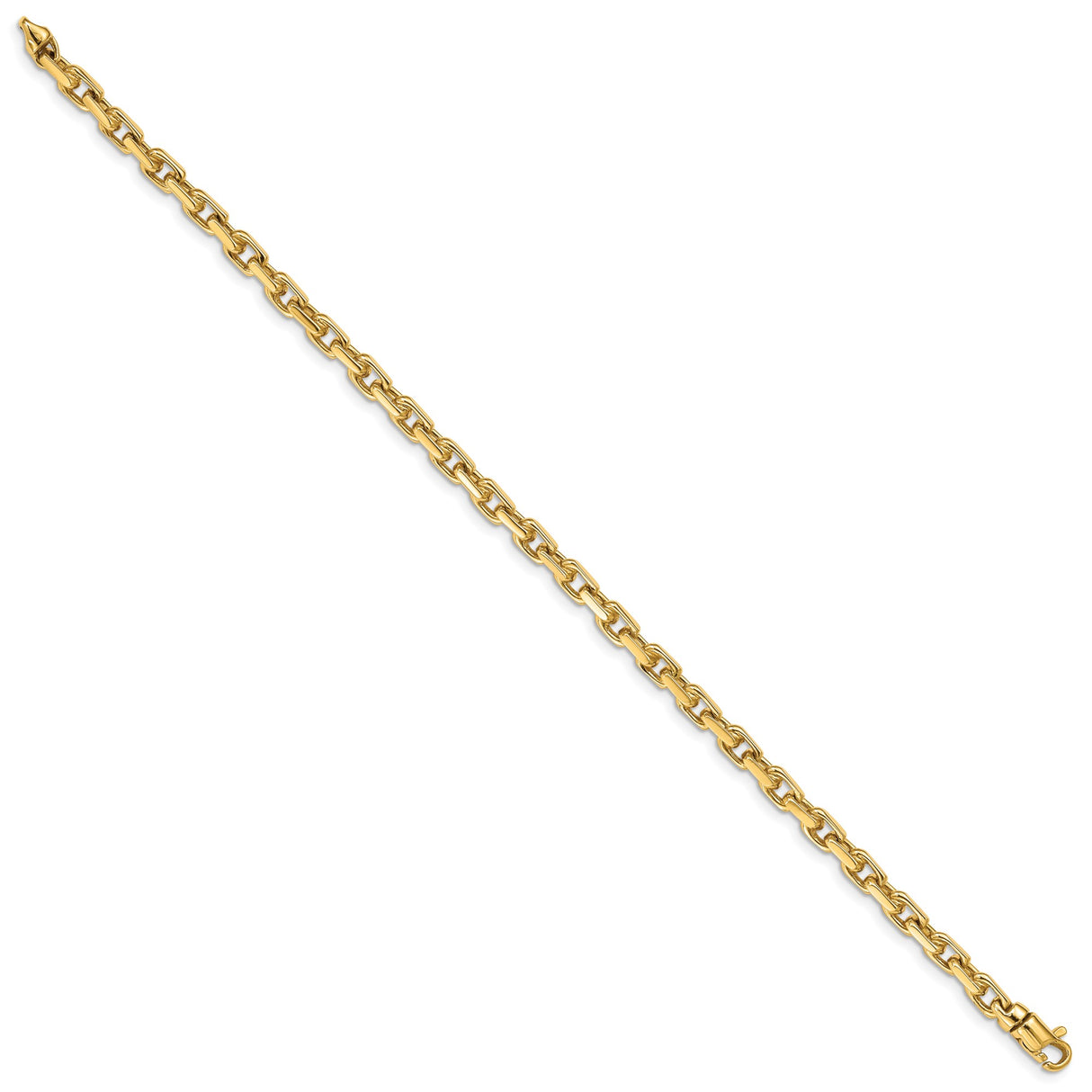 14K Yellow Gold 4.2 mm Polished Chain Bracelet, Solid detail view