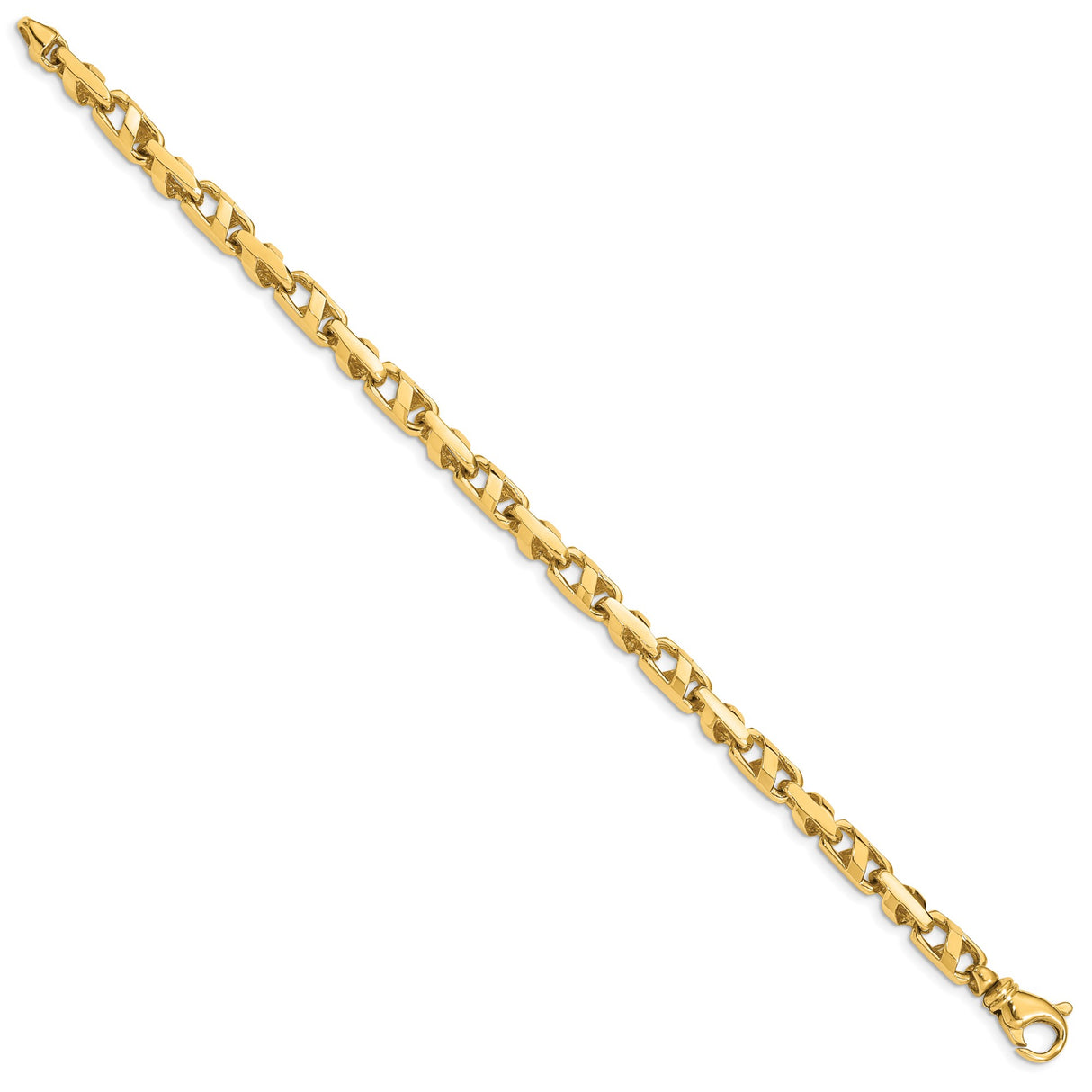 14K Yellow Gold 5.5 mm Polished Chain Bracelet, Solid