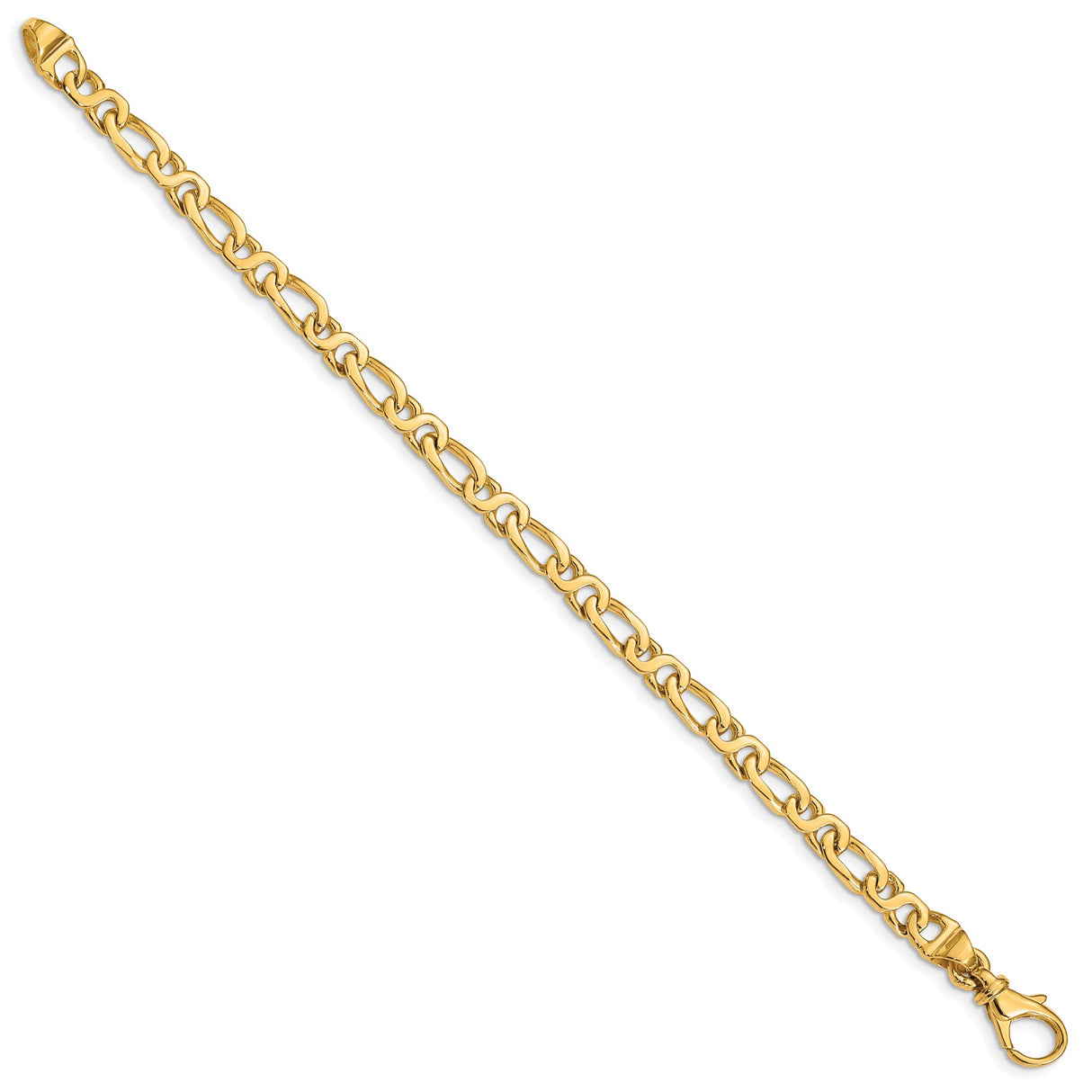14K Yellow Gold 4.8 mm Polished Chain Bracelet, Solid