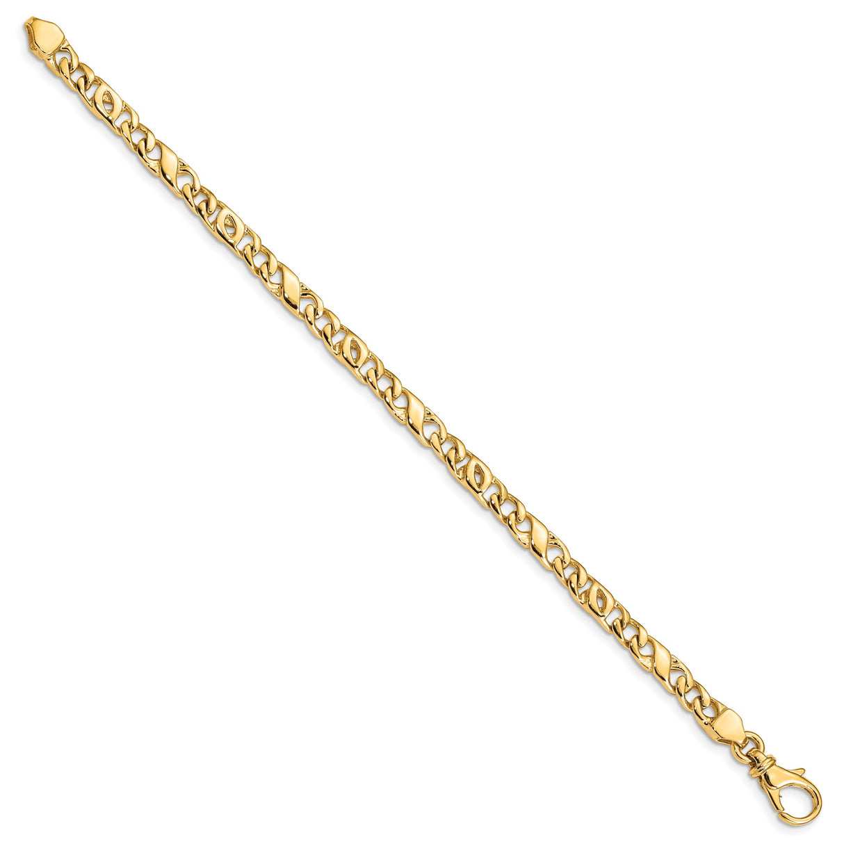 14K Yellow Gold 4.8 mm Polished Chain Bracelet, Solid
