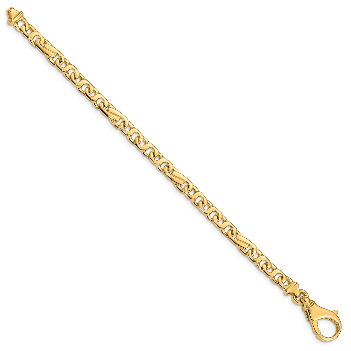 14K Yellow Gold 5.8 mm Polished Chain Bracelet, Solid