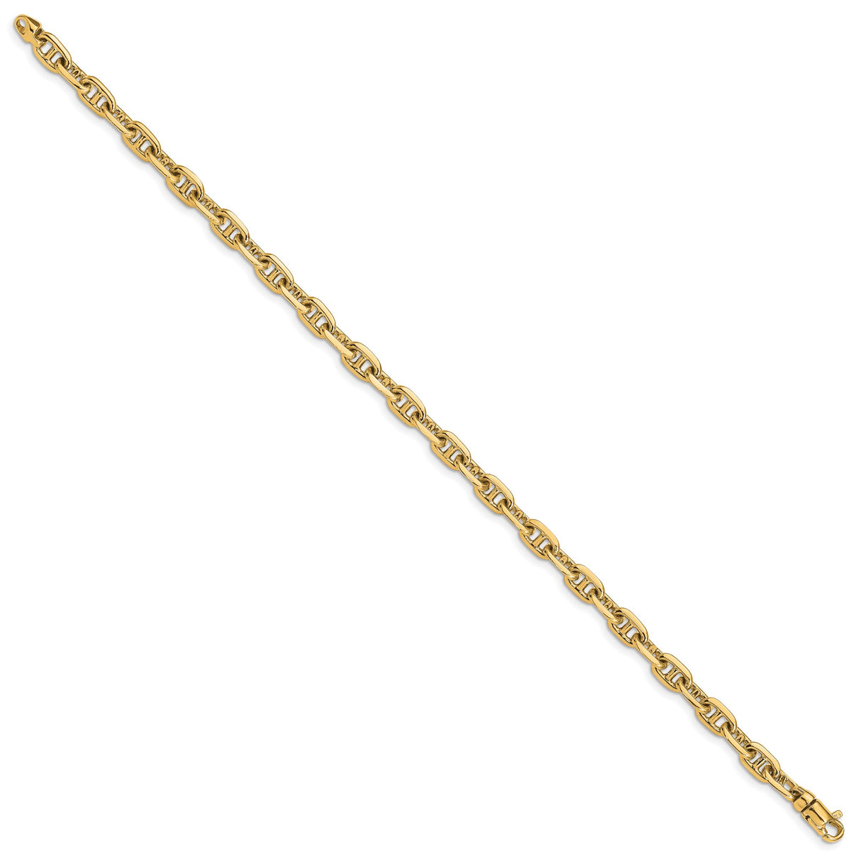14K Yellow Gold 5.1 mm Polished Chain Bracelet, Solid