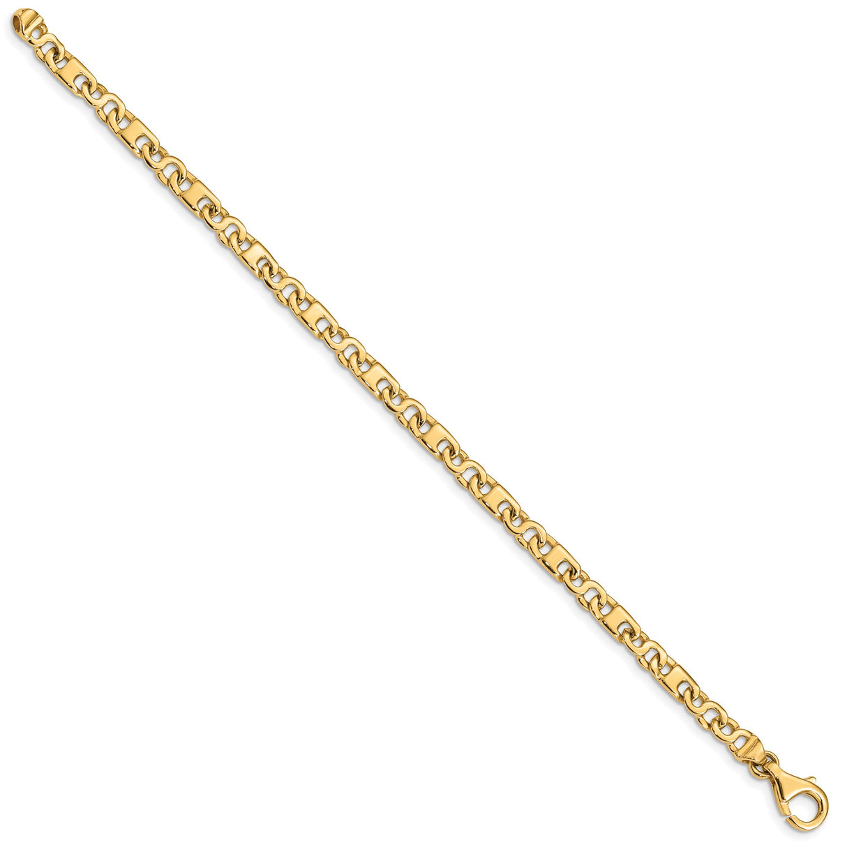 14K Yellow Gold 4.4 mm Polished Chain Bracelet, Solid