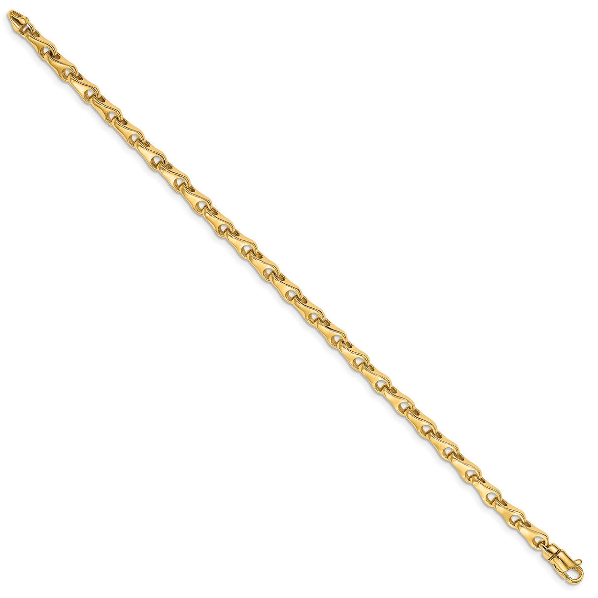 14K Yellow Gold 3.9 mm Polished Chain Bracelet, Solid