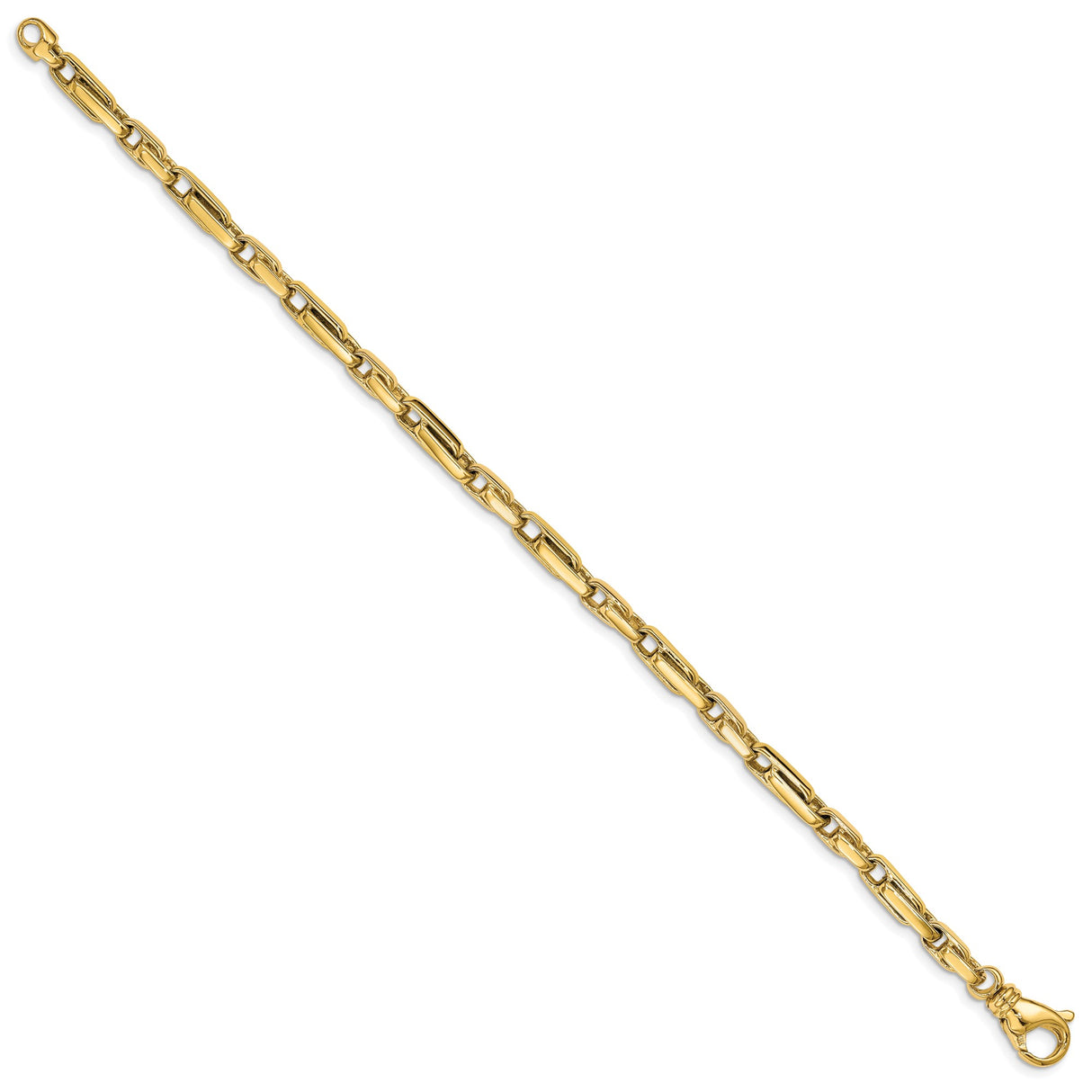 14K Yellow Gold 5 mm Polished Chain Bracelet, Solid