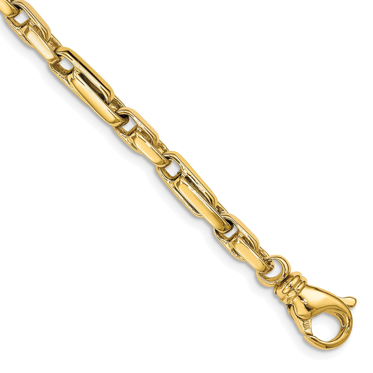 14K Yellow Gold 5 mm Polished Chain Bracelet, Solid detail view