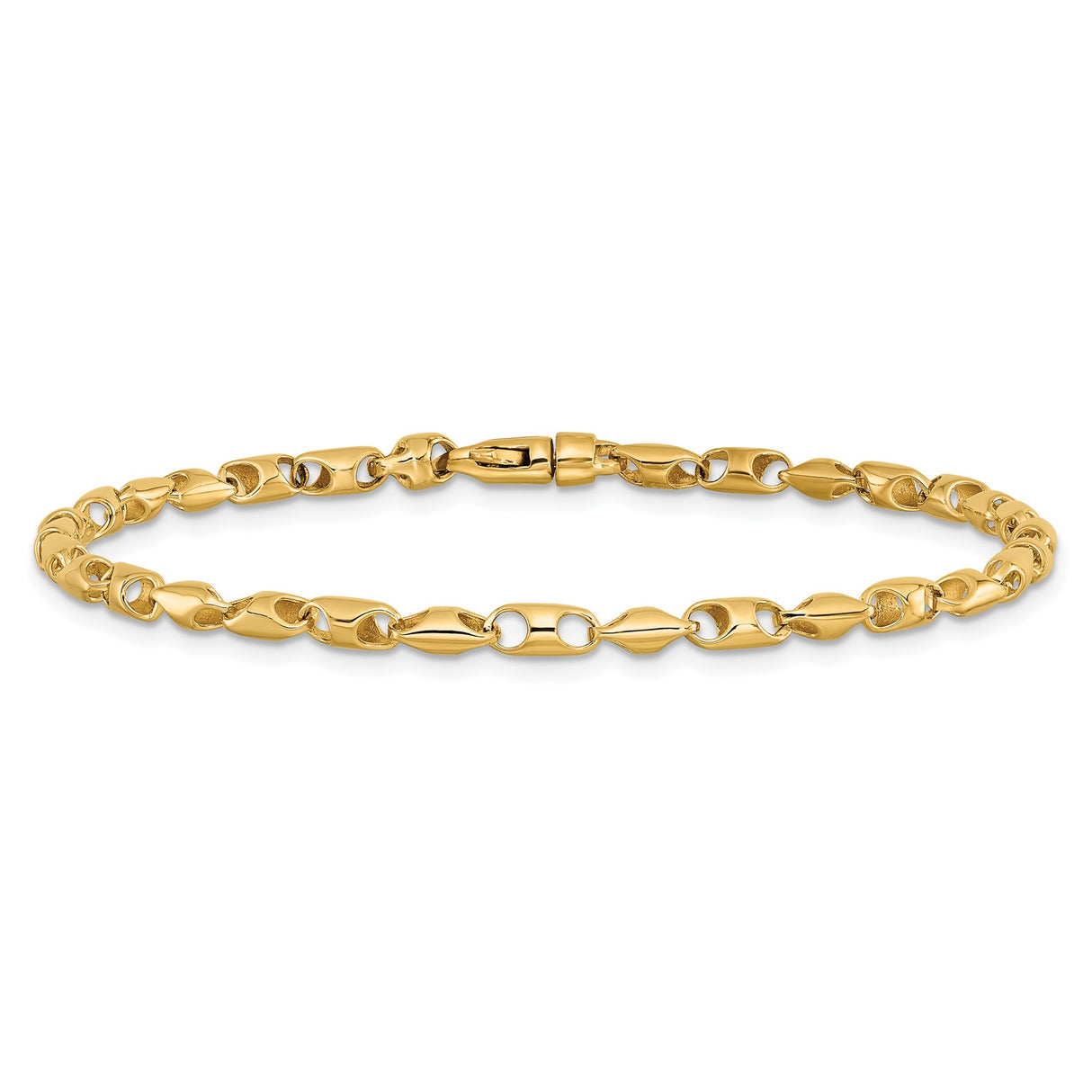 14K Yellow Gold 3.1 mm Polished Chain Bracelet alternate angle