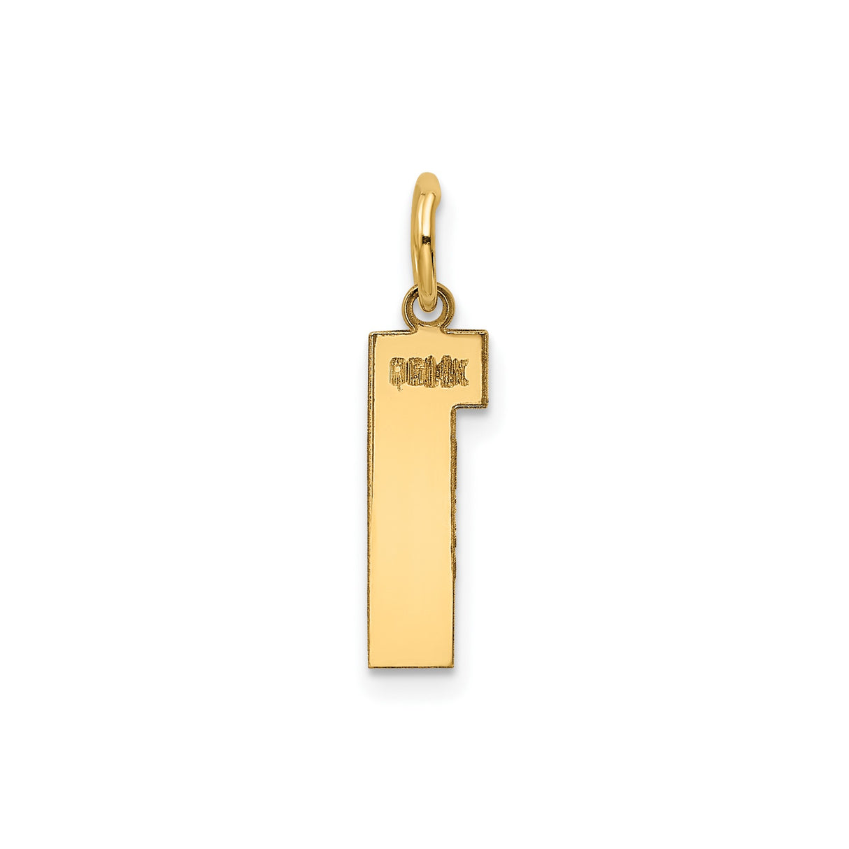 14k Yellow Gold Number 1 Pendant Charm, Polished Symbol for Achievement or Milestone