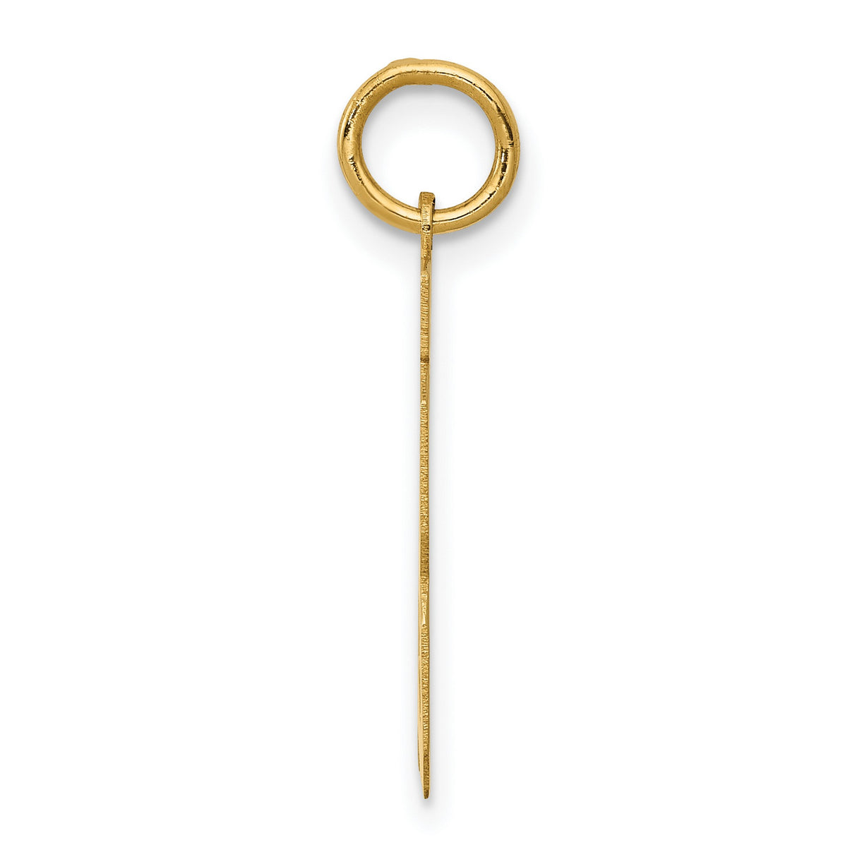 Medium Polished Number 13 Charm Pendant in Real 14k Yellow Gold