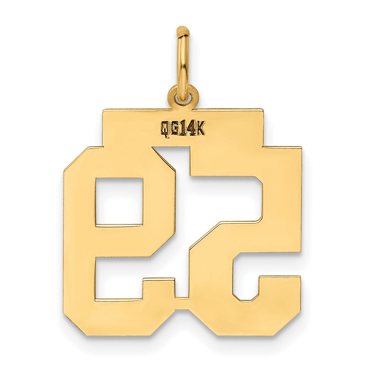14k Yellow Gold Number 59 Pendant, Bold Block Font Sports Jersey Charm