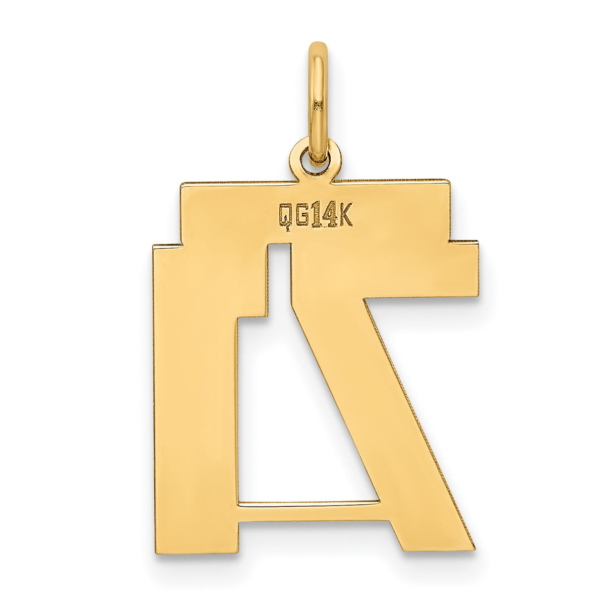 14k Yellow Gold Chai Pendant with Hebrew Letters Chet and Yud, Unisex Religious Charm