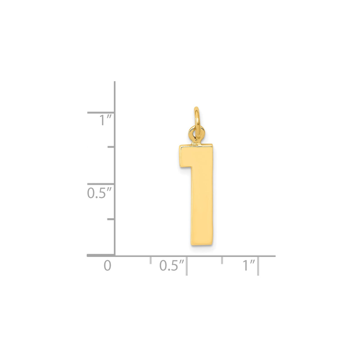 14k Yellow Gold Number One Pendant Charm, Polished Finish, Unisex Minimalist Design