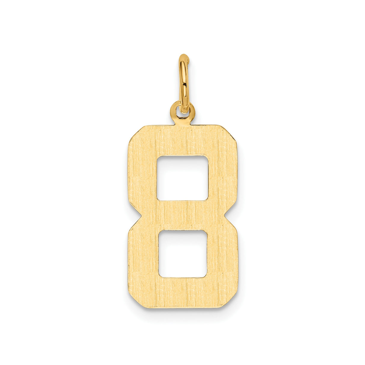 14k Yellow Gold Number 8 Pendant, Polished Finish Infinity Symbol Charm for Women or Unisex